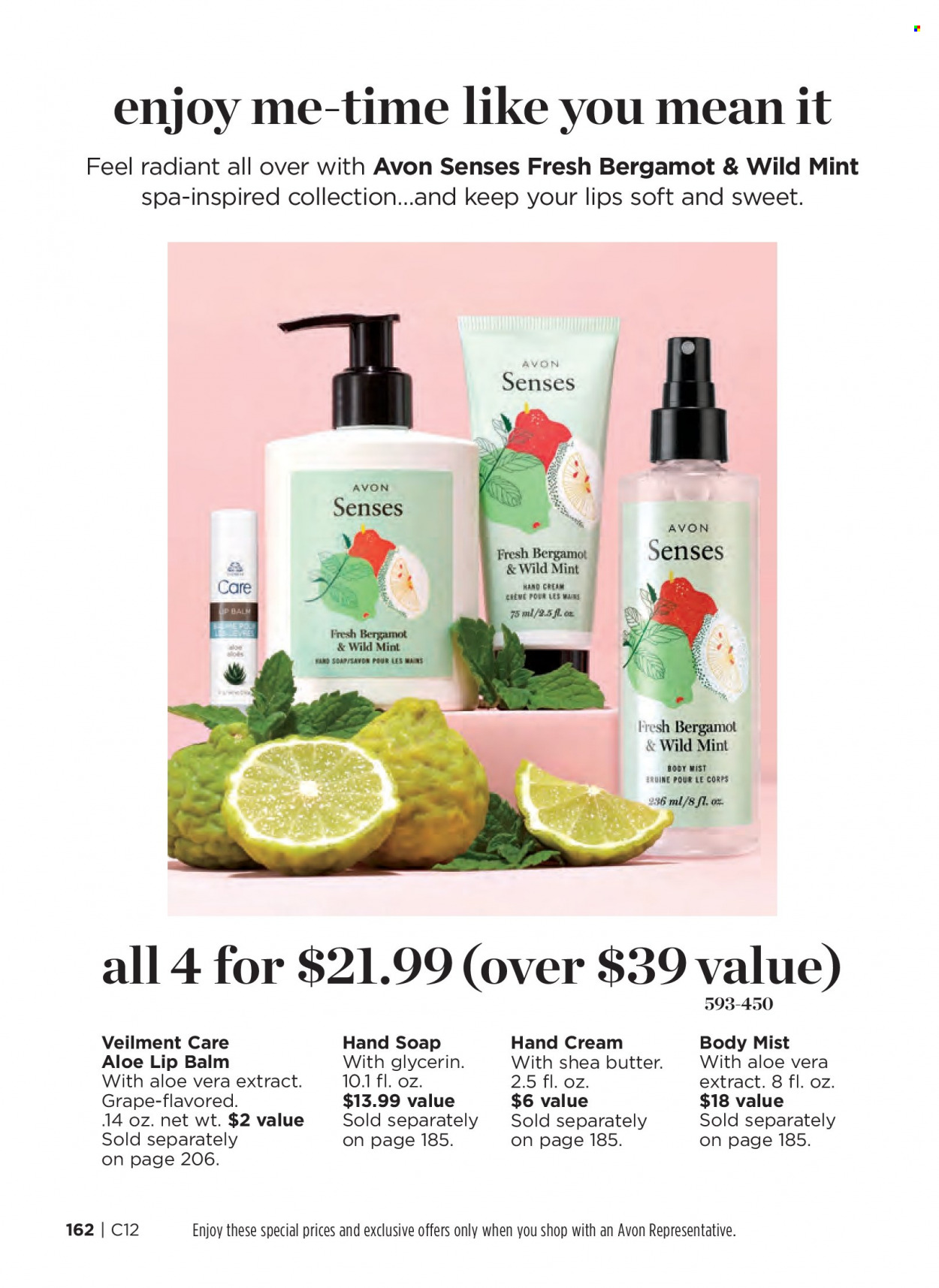 thumbnail - Avon Flyer - 05/11/2022 - 05/24/2022 - Sales products - hand soap, Avon, soap, lip balm, body mist, shea butter, hand cream. Page 162.