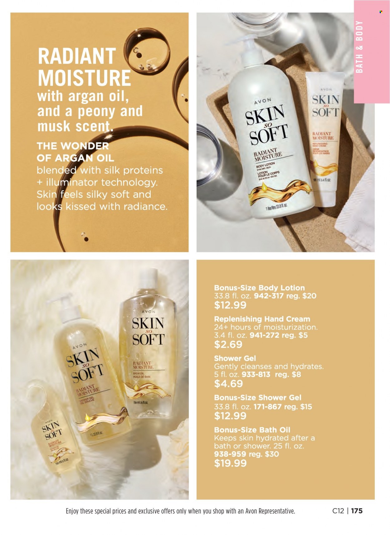 thumbnail - Avon Flyer - 05/11/2022 - 05/24/2022 - Sales products - bath oil, shower gel, Avon, body lotion, hand cream. Page 175.