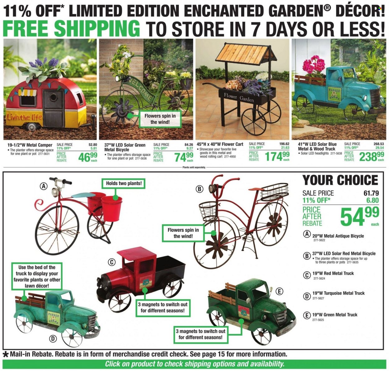 thumbnail - Menards Flyer - 05/11/2022 - 05/21/2022 - Sales products - switch, pot, Parker, bed, solar led, cart. Page 3.