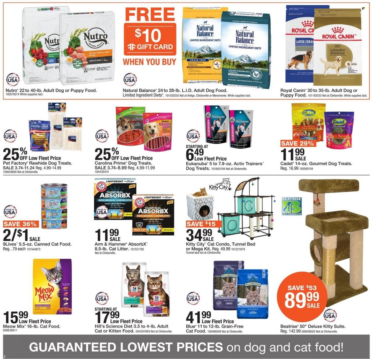 thumbnail - Fleet Farm Flyer - 05/13/2022 - 05/21/2022 - Sales products - trainers, ARM & HAMMER, brown rice, animal food, cat litter, cat food, dog food, Royal Canin, Science Diet, Hill's, 9lives, Meow Mix, Natural Balance, Eukanuba. Page 2.