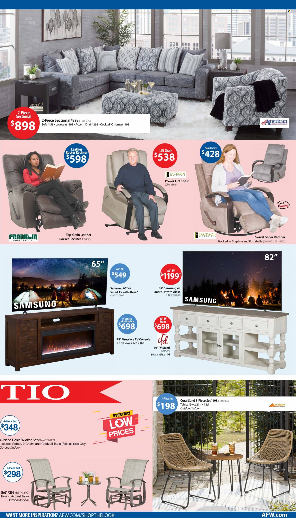 thumbnail - American Furniture Warehouse Flyer - 05/15/2022 - 05/21/2022 - Sales products - table, chair, 2-piece sectional, accent chair, loveseat, sofa, recliner chair, lift chair, tv console, TV stand, ottoman. Page 3.