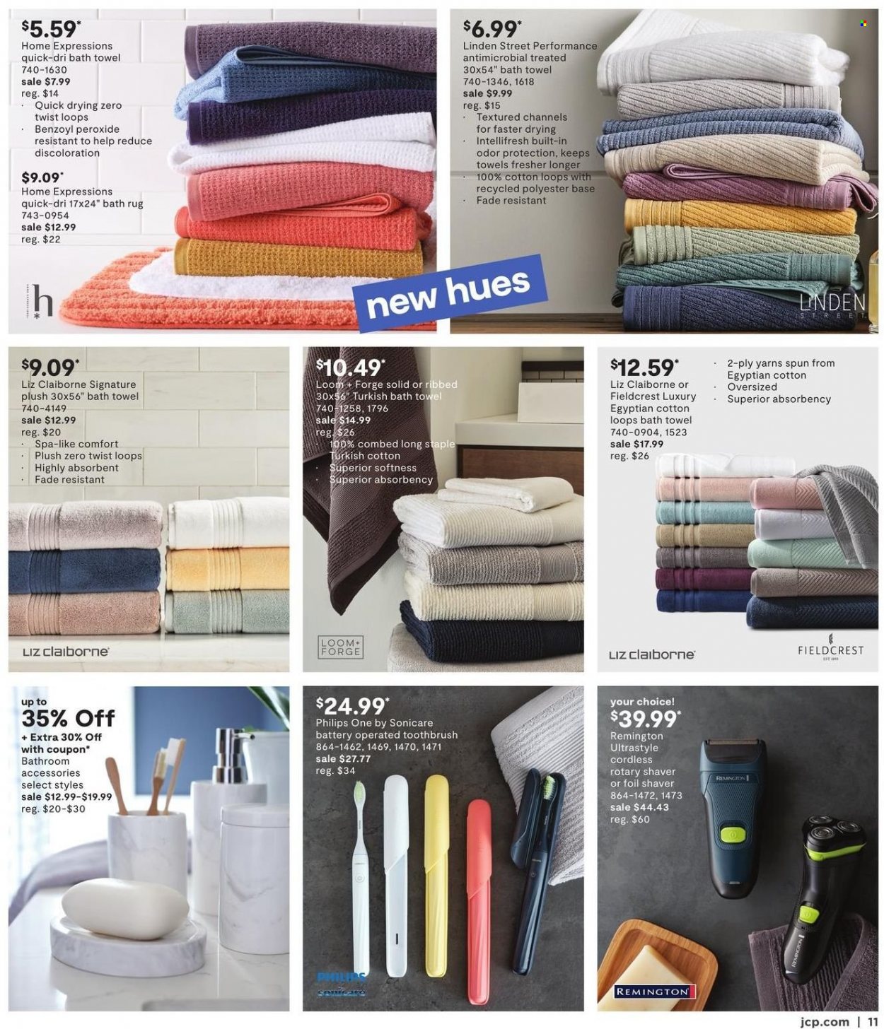thumbnail - JCPenney Flyer - 05/13/2022 - 05/30/2022 - Sales products - Philips, bath towel, towel, Sonicare, Remington, shaver. Page 12.