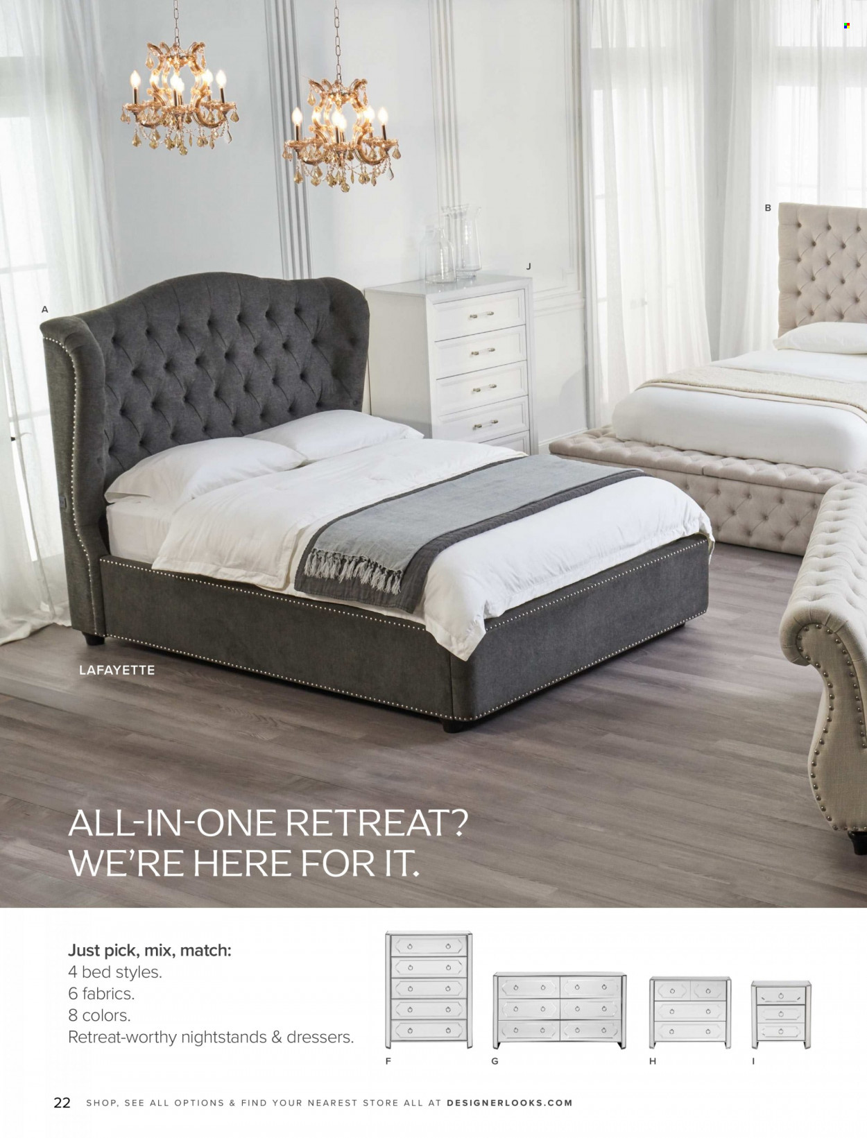 thumbnail - Value City Furniture Flyer - Sales products - storage bed, upholstered bed, dresser, nightstand. Page 22.