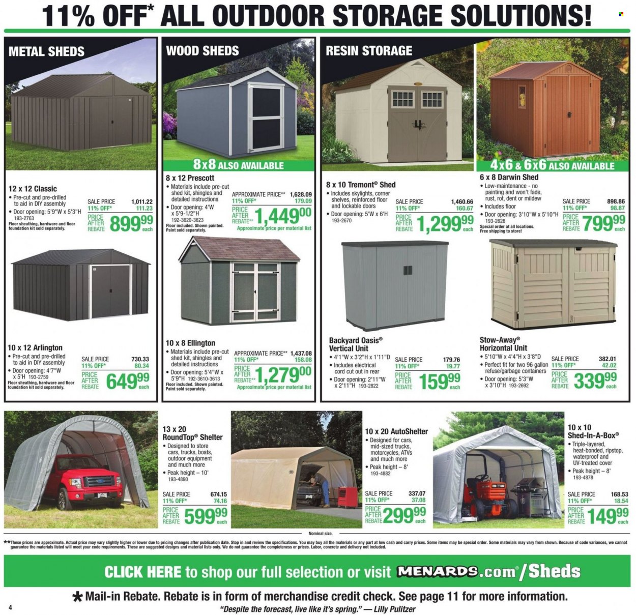 thumbnail - Menards Flyer - 05/18/2022 - 05/30/2022 - Sales products - paint, shingle, shed. Page 4.