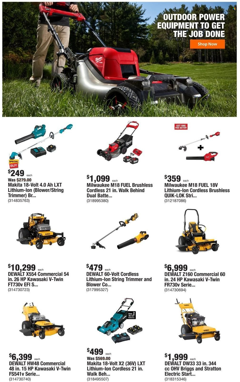 thumbnail - The Home Depot Flyer - 05/16/2022 - 05/23/2022 - Sales products - Milwaukee, DeWALT, Makita, string trimmer. Page 3.