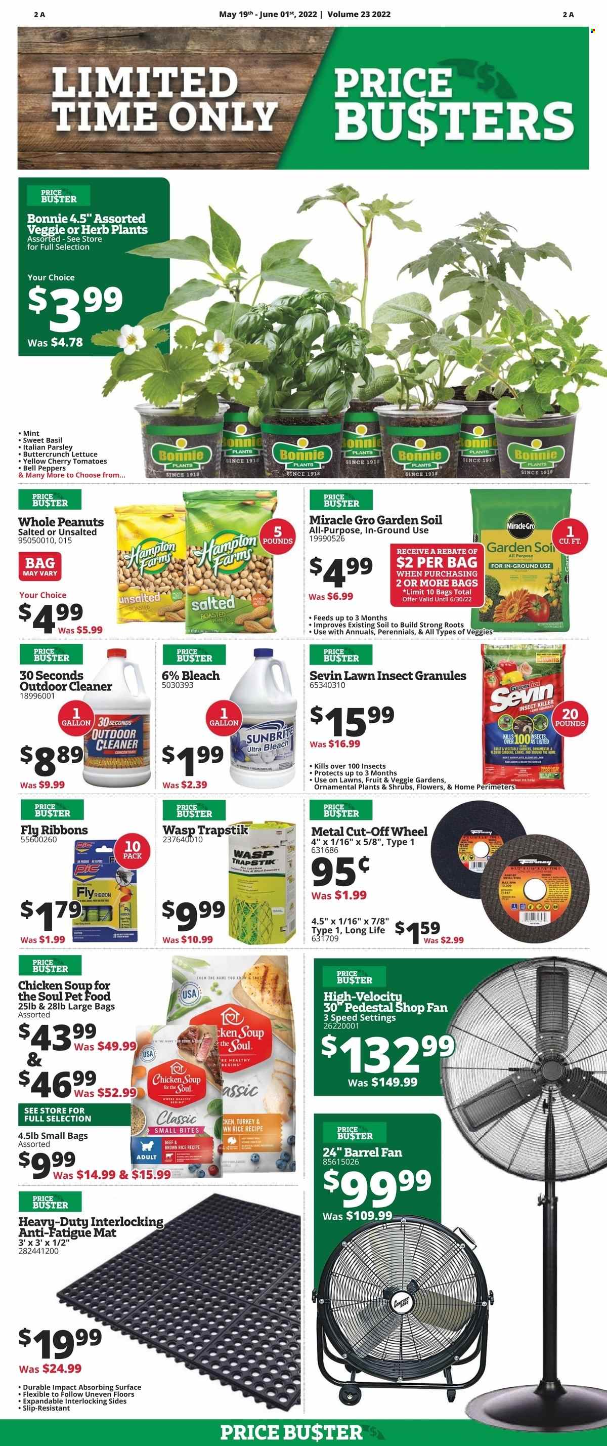 thumbnail - Rural King Flyer - 05/19/2022 - 06/01/2022 - Sales products - soup, brown rice, esponja, parsley, peanuts, bleach, bag, gallon, animal food, Chicken Soup for the Soul, anti-fatigue mat, garden soil, cleaner. Page 5.