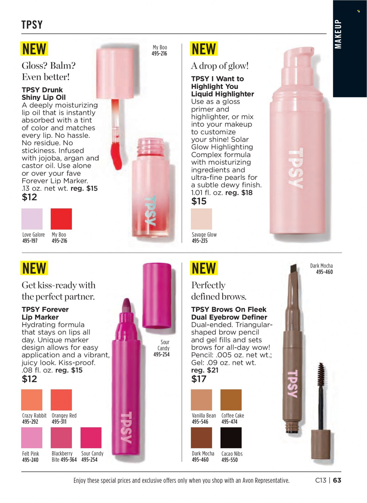 thumbnail - Avon Flyer - 05/25/2022 - 06/07/2022 - Sales products - Avon, marker, pencil, makeup, highlighter powder. Page 63.