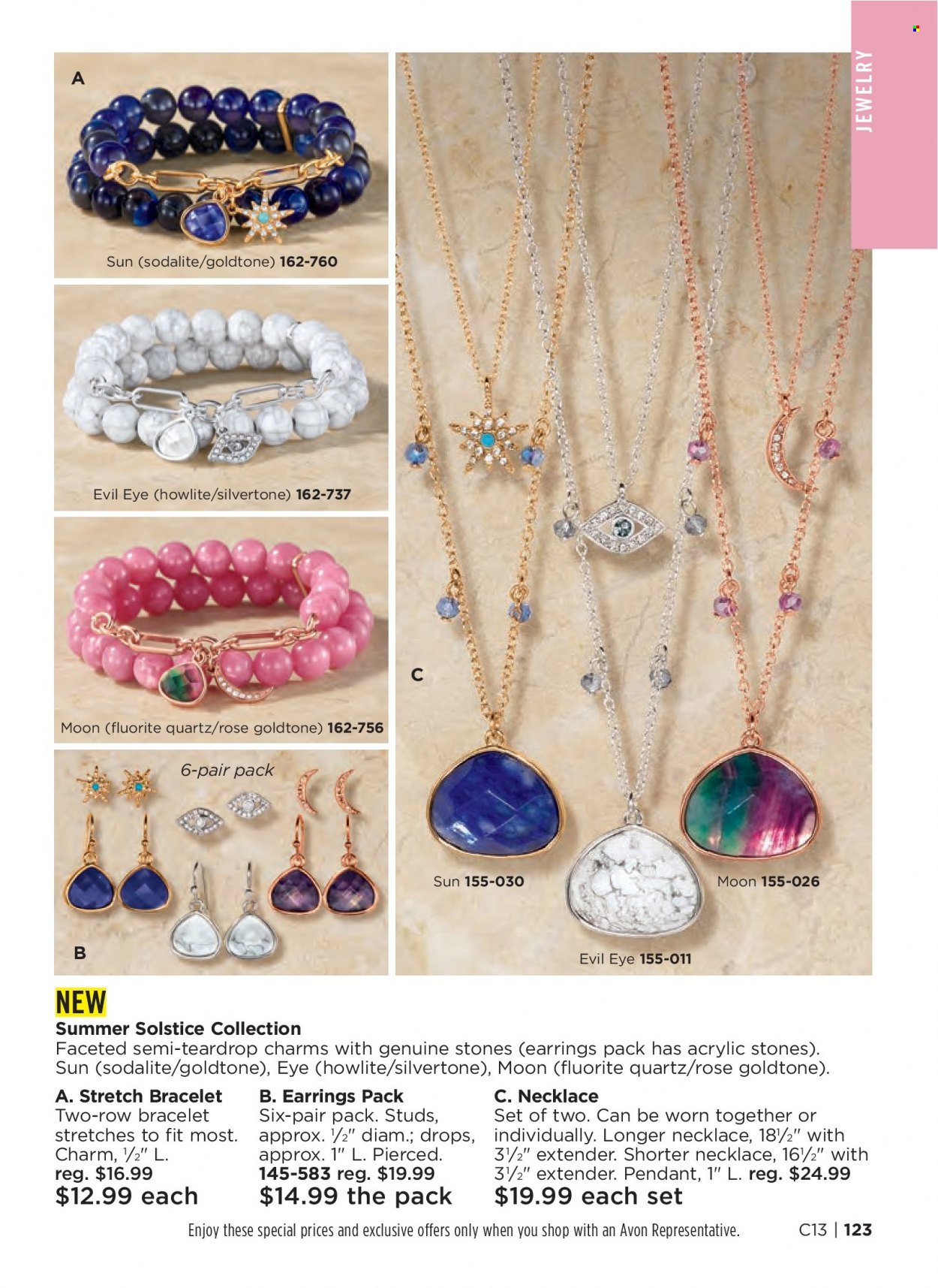 thumbnail - Avon Flyer - 05/25/2022 - 06/07/2022 - Sales products - Avon, bracelet, earrings, necklace, studs, pendant. Page 123.
