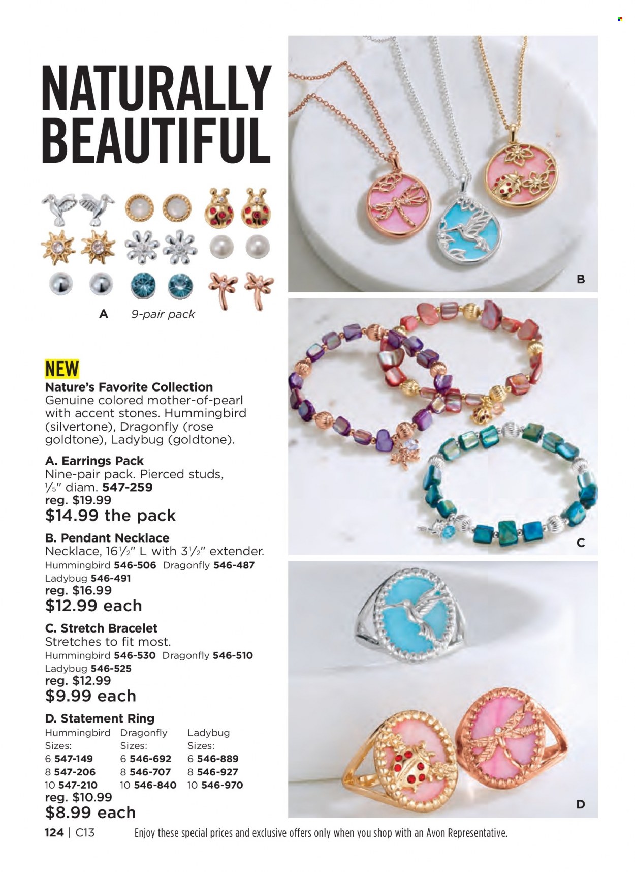 thumbnail - Avon Flyer - 05/25/2022 - 06/07/2022 - Sales products - Avon, bracelet, earrings, necklace, studs, pendant. Page 124.