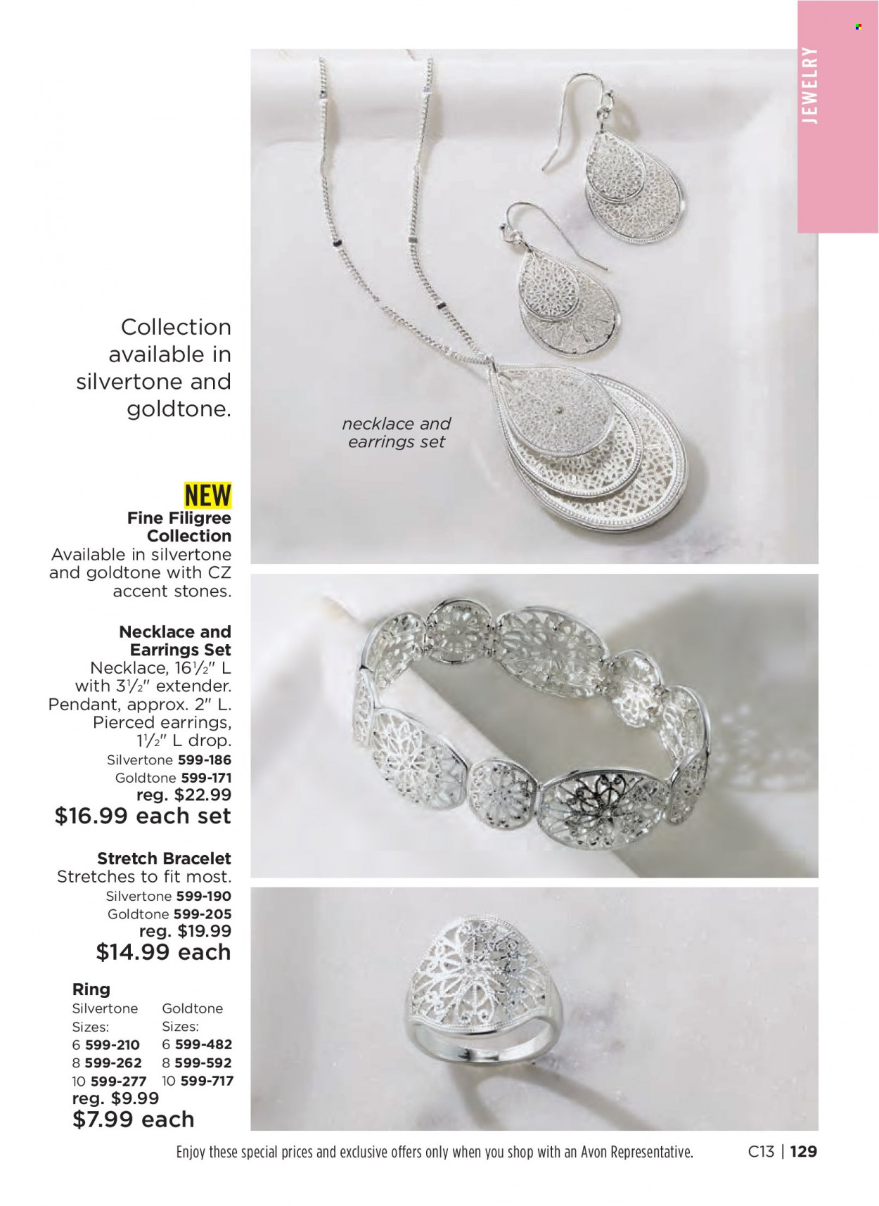 thumbnail - Avon Flyer - 05/25/2022 - 06/07/2022 - Sales products - Avon, bracelet, earrings, necklace, pendant, jewelry. Page 129.