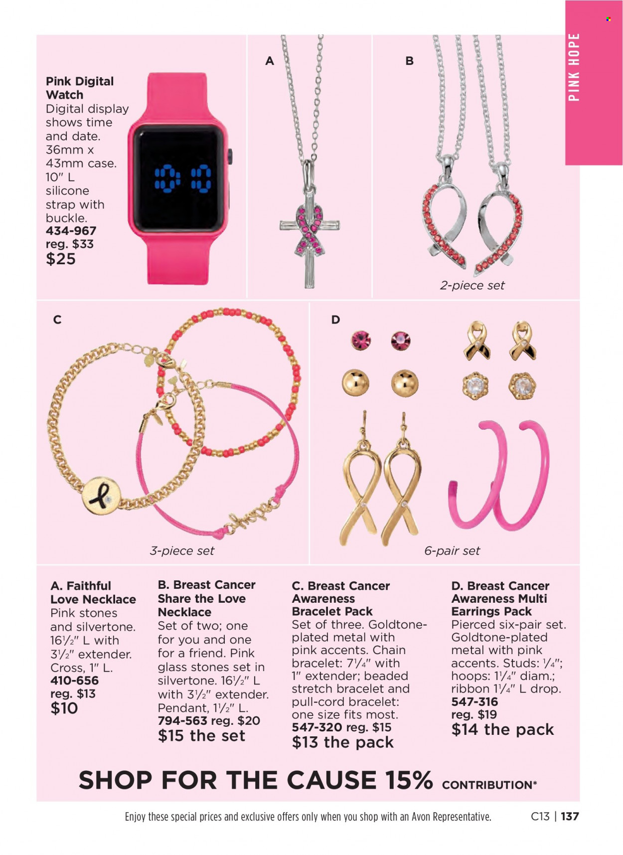 thumbnail - Avon Flyer - 05/25/2022 - 06/07/2022 - Sales products - Avon, bracelet, earrings, necklace, studs, watch, pendant. Page 137.