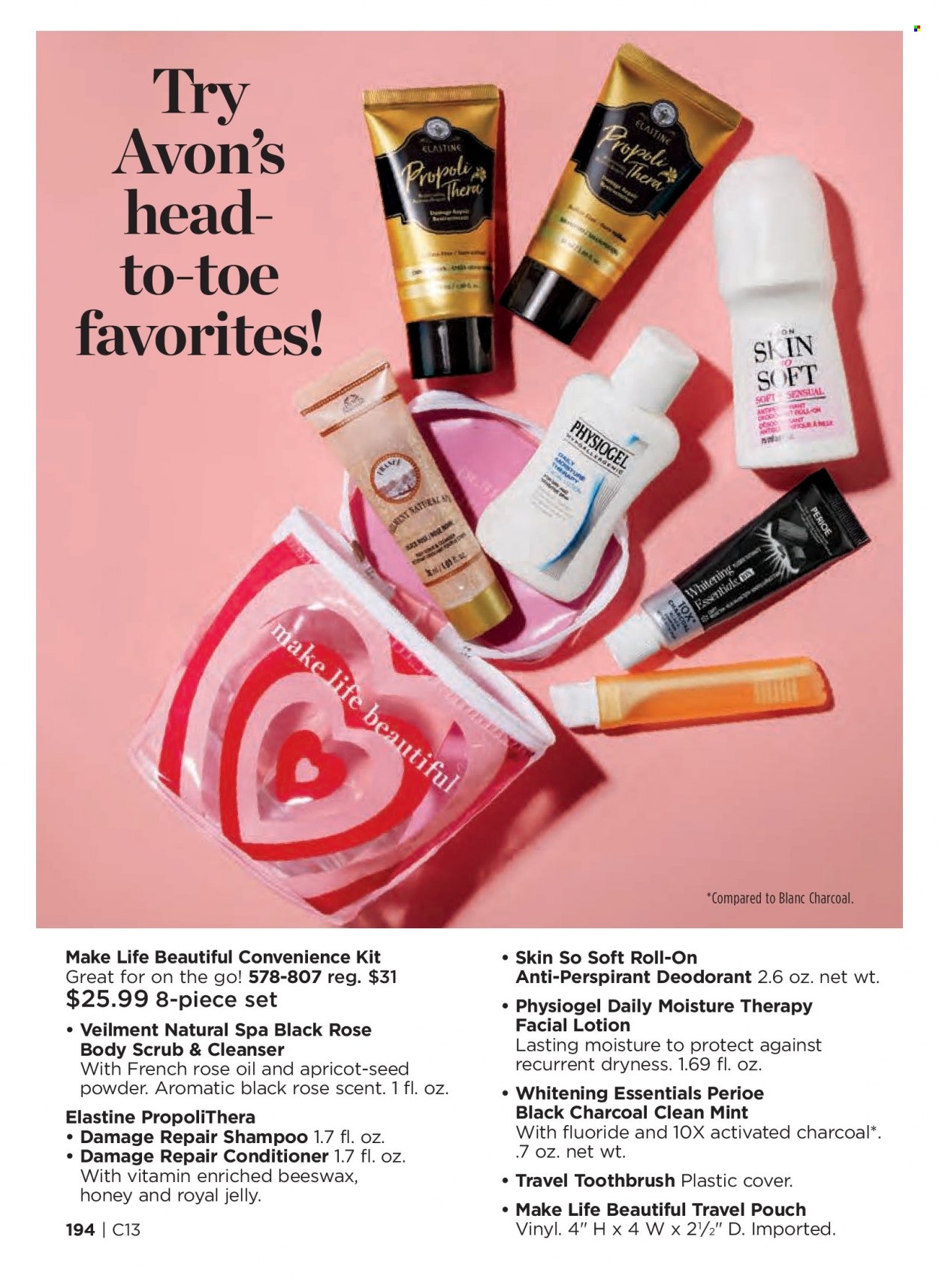 thumbnail - Avon Flyer - 05/25/2022 - 06/07/2022 - Sales products - shampoo, Avon, cleanser, Moisture Therapy, Skin So Soft, royal jelly, conditioner, body lotion, body scrub, anti-perspirant, roll-on, deodorant. Page 194.