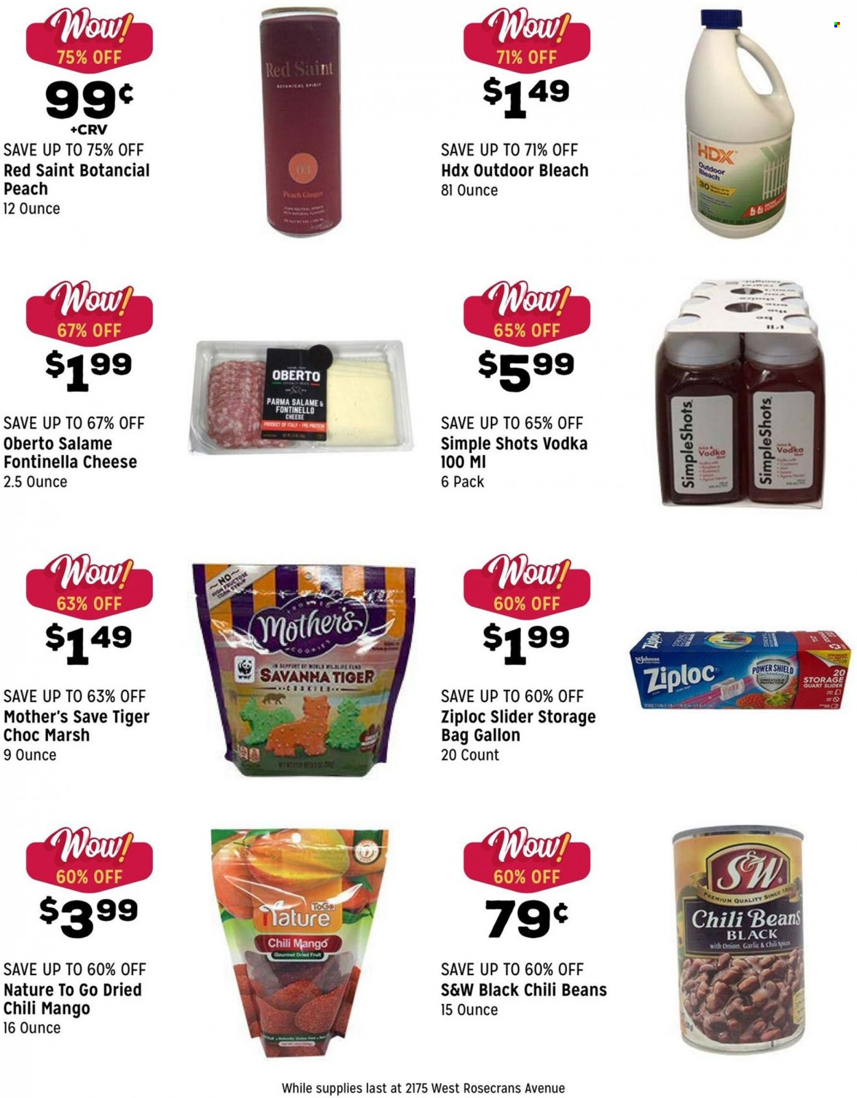 thumbnail - Grocery Outlet Flyer - 05/25/2022 - 05/31/2022 - Sales products - beans, ginger, onion, mango, cheese, chili beans, vodka, bleach, Ziploc. Page 9.
