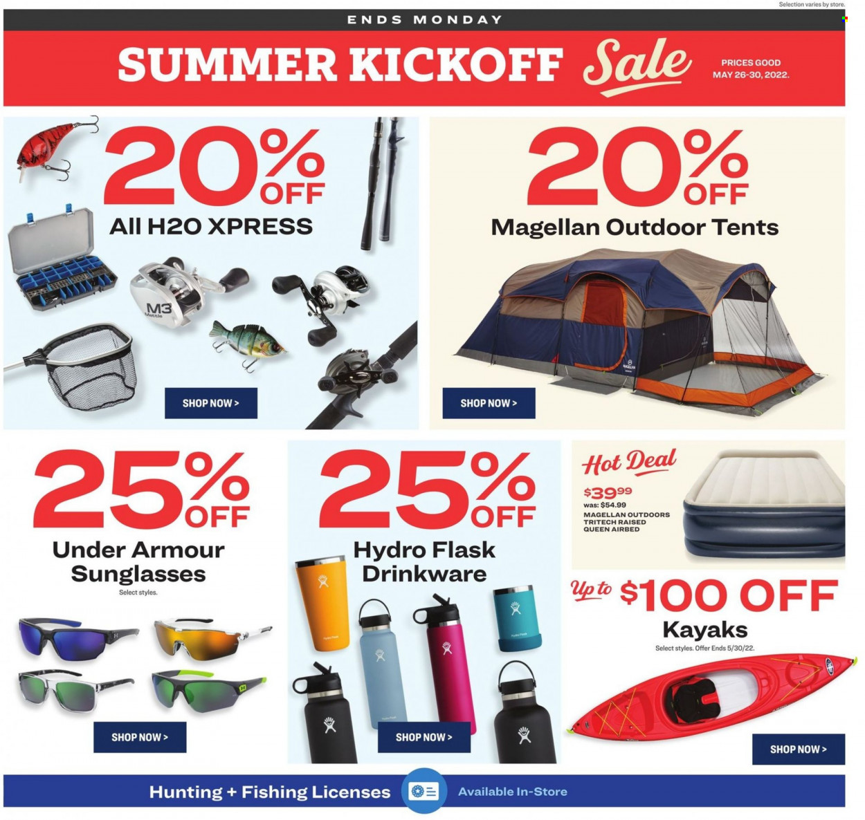 thumbnail - Academy Sports + Outdoors Flyer - 05/26/2022 - 05/30/2022 - Sales products - Under Armour, sunglasses, Magellan. Page 5.