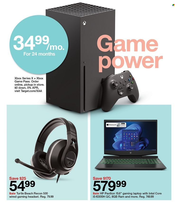 thumbnail - Target Flyer - 05/29/2022 - 06/04/2022 - Sales products - gaming headset, Intel, Hewlett Packard, Target, laptop, gaming laptop, Xbox, Xbox Series X, headset. Page 29.