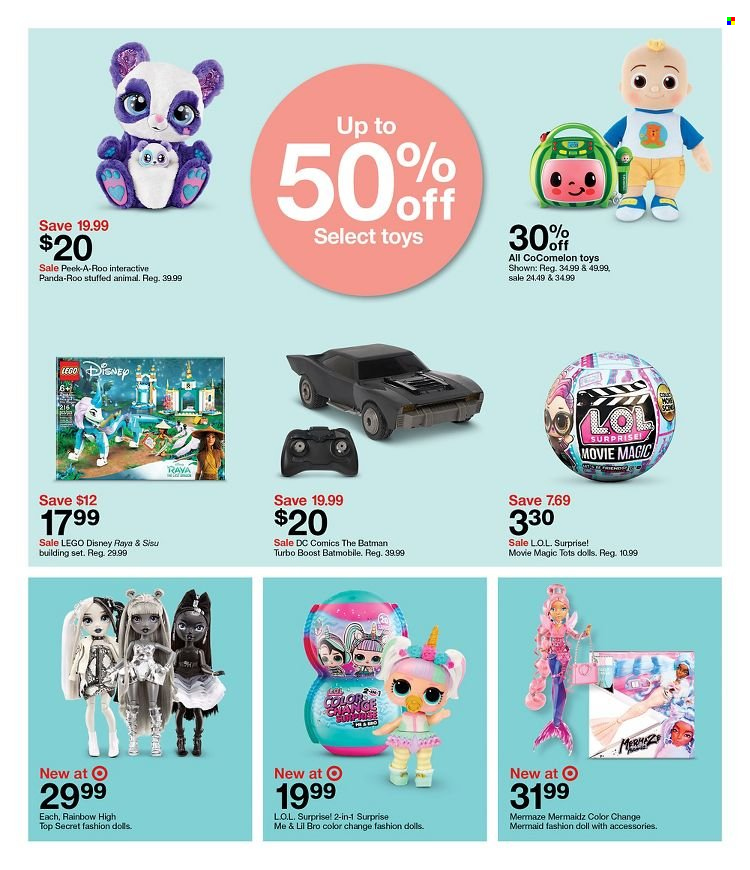 thumbnail - Target Flyer - 05/29/2022 - 06/04/2022 - Sales products - Batman, Disney, Boost, building set, doll, LEGO, toys, panda, L.O.L. Surprise. Page 31.