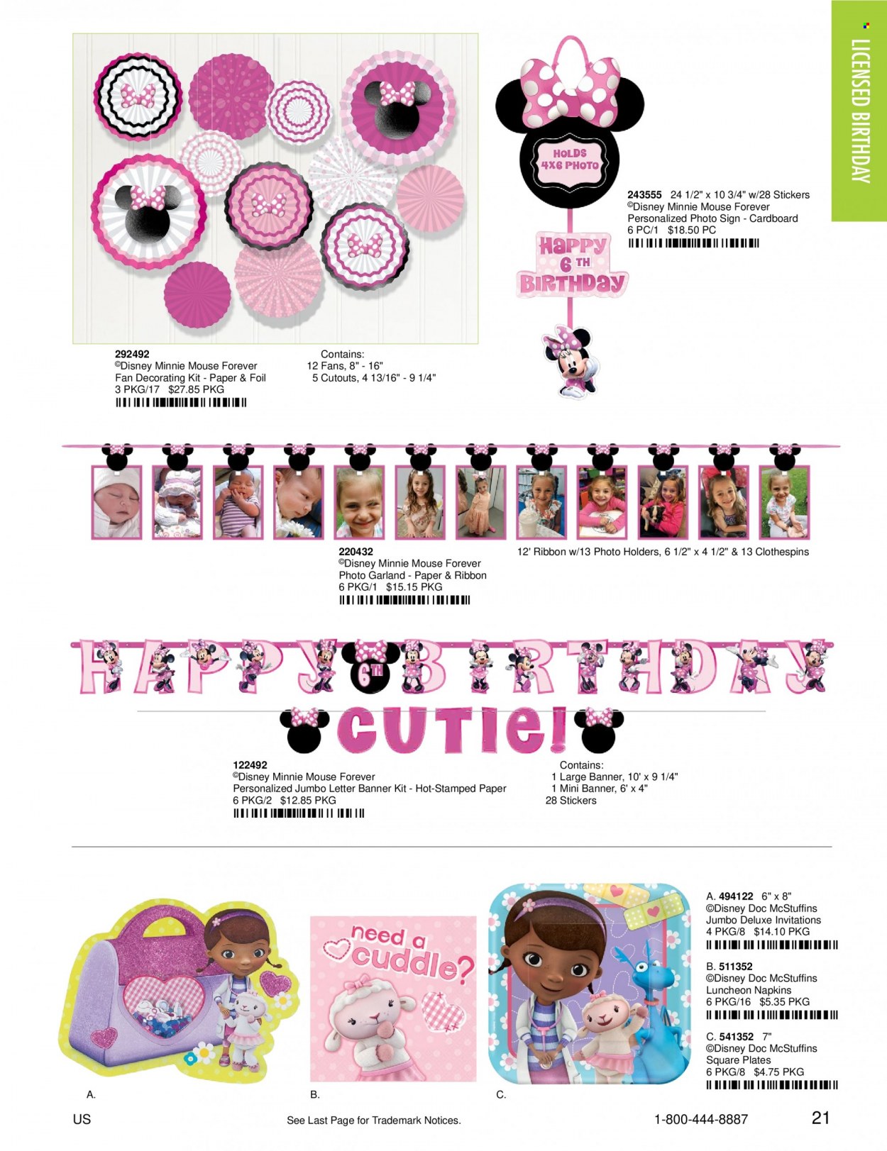 thumbnail - Amscan Flyer - Sales products - napkins, Disney, plate, sticker, paper, Minnie Mouse, garland, Doc McStuffins. Page 23.
