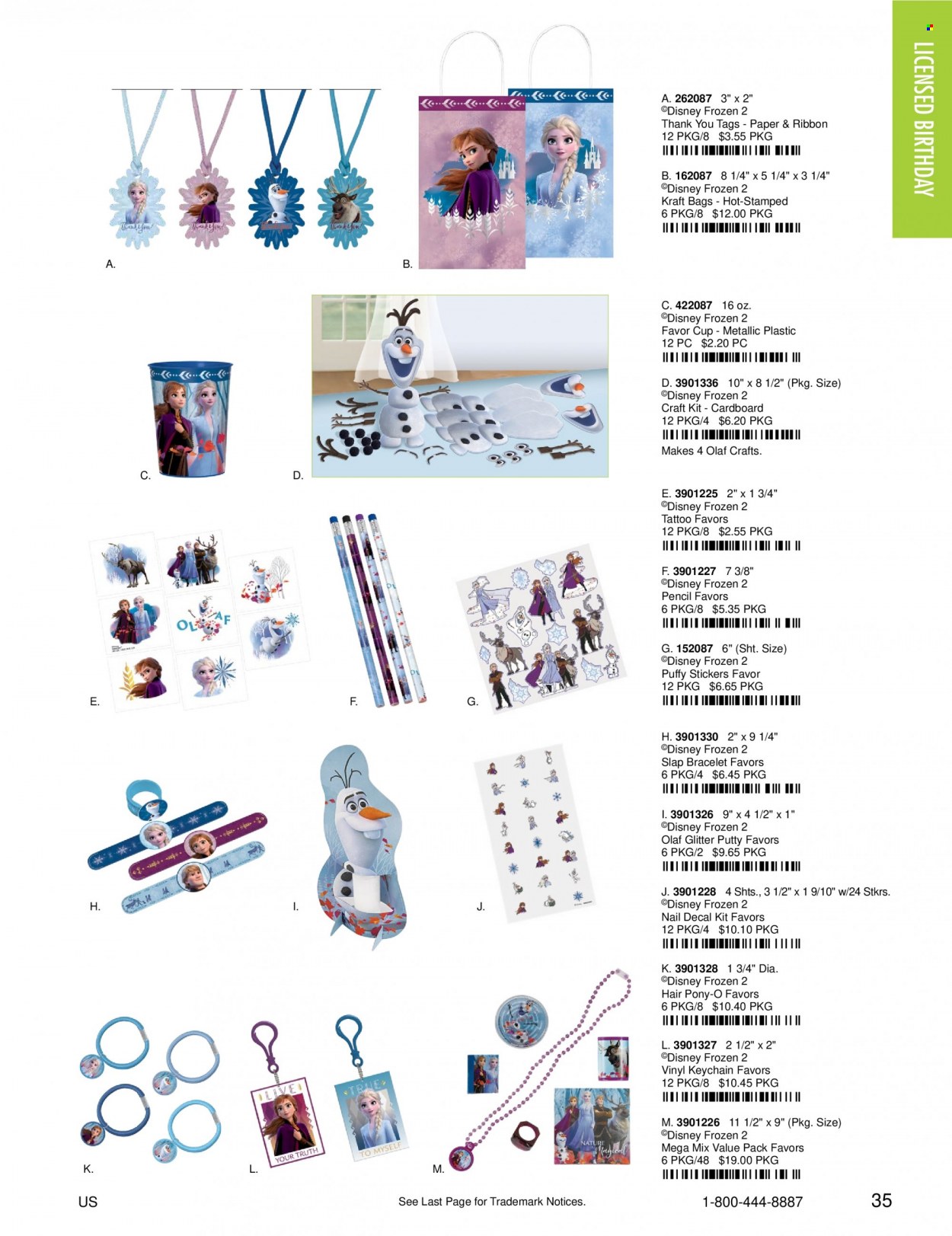 thumbnail - Amscan Flyer - Sales products - Disney, cup, bag, glitter, sticker, paper, pencil, craft supplies. Page 37.
