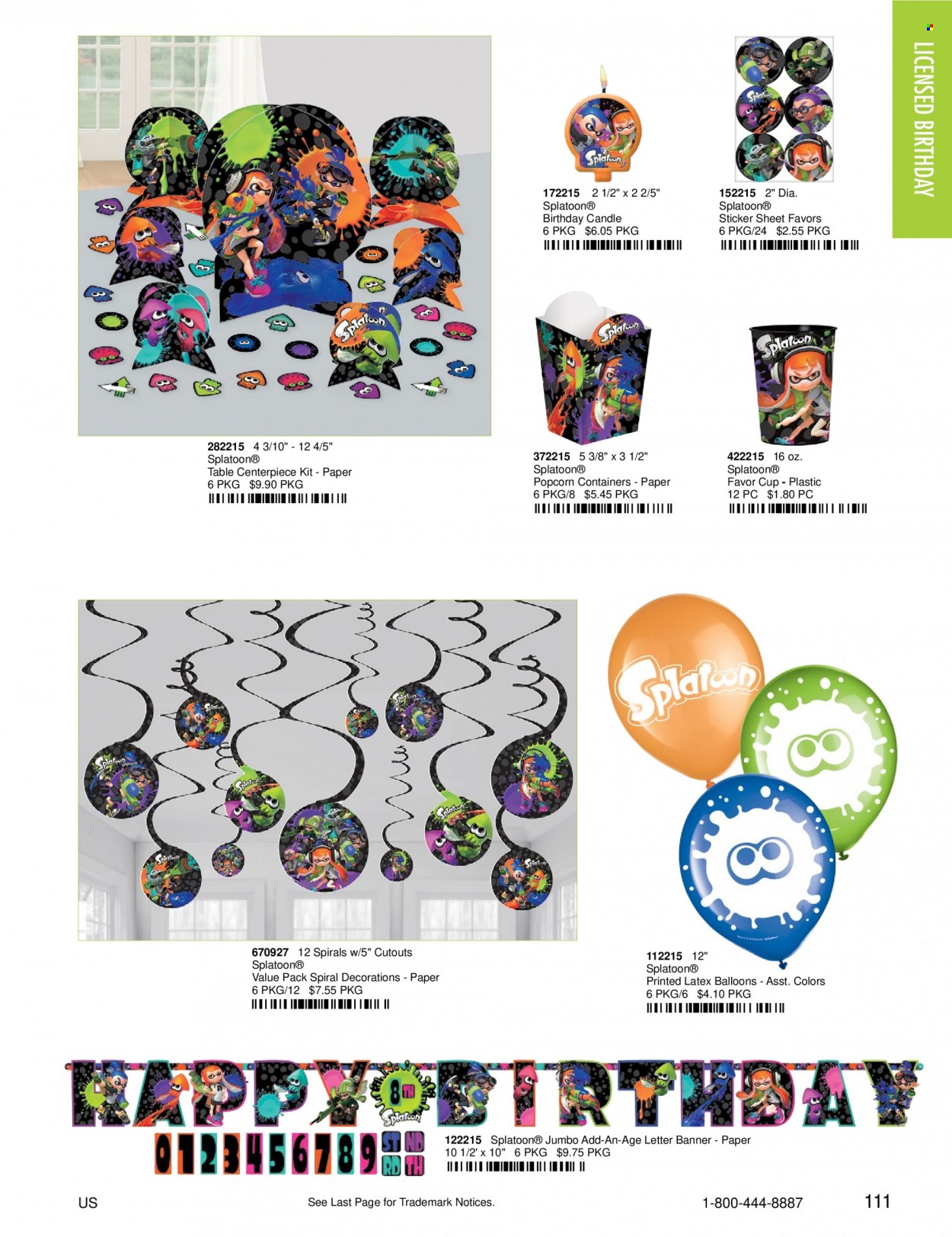 thumbnail - Amscan Flyer - Sales products - cup, sticker, paper, balloons, candle. Page 113.