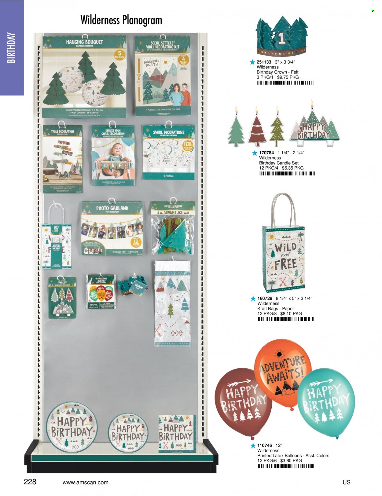 thumbnail - Amscan Flyer - Sales products - Bella, bag, sticker, paper, balloons, candle, garland. Page 230.
