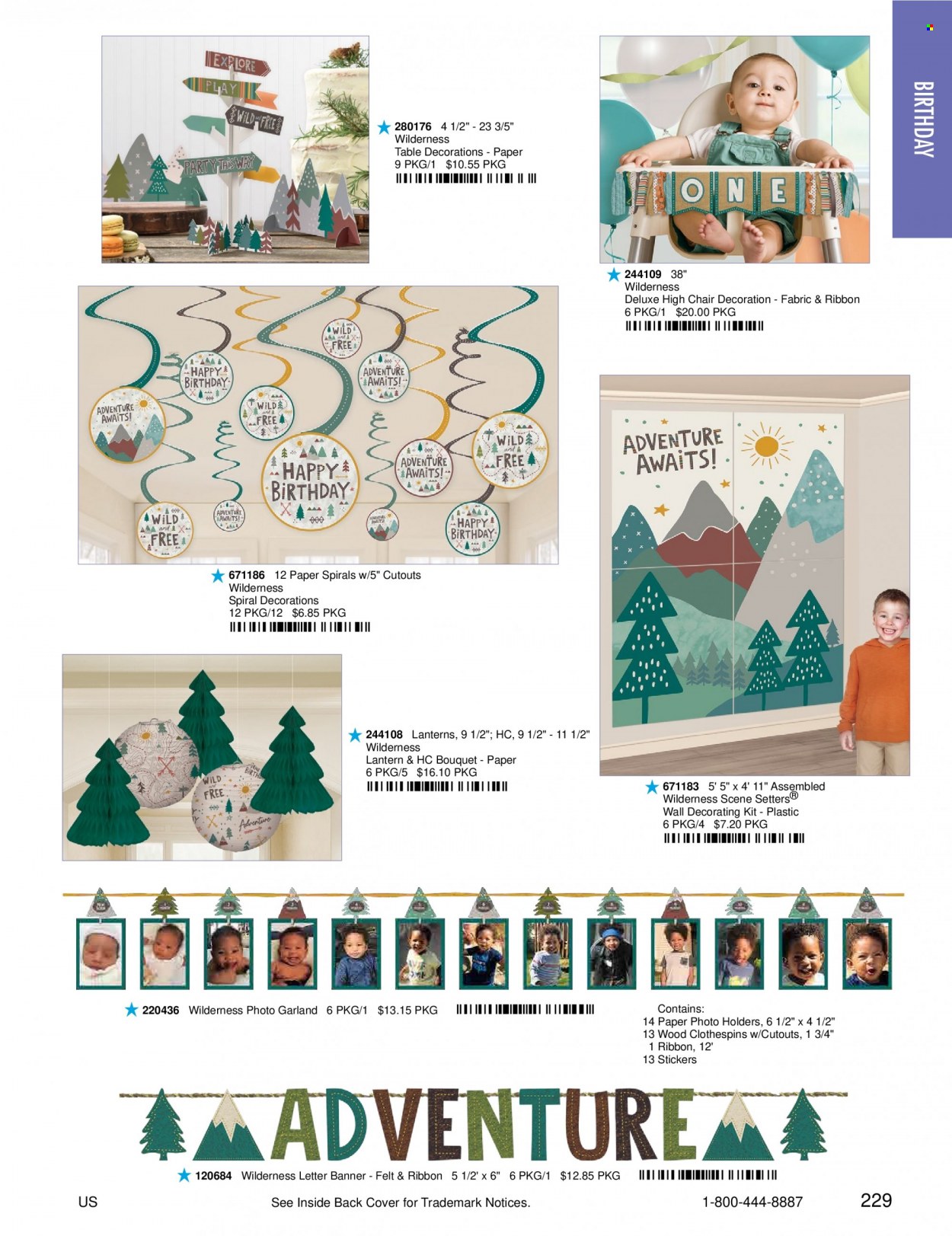 thumbnail - Amscan Flyer - Sales products - sticker, paper, lantern, garland. Page 231.