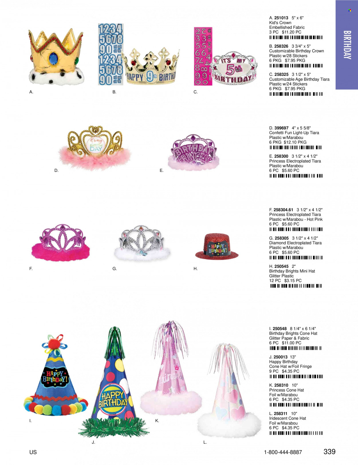 thumbnail - Amscan Flyer - Sales products - glitter, sticker, paper, princess. Page 341.