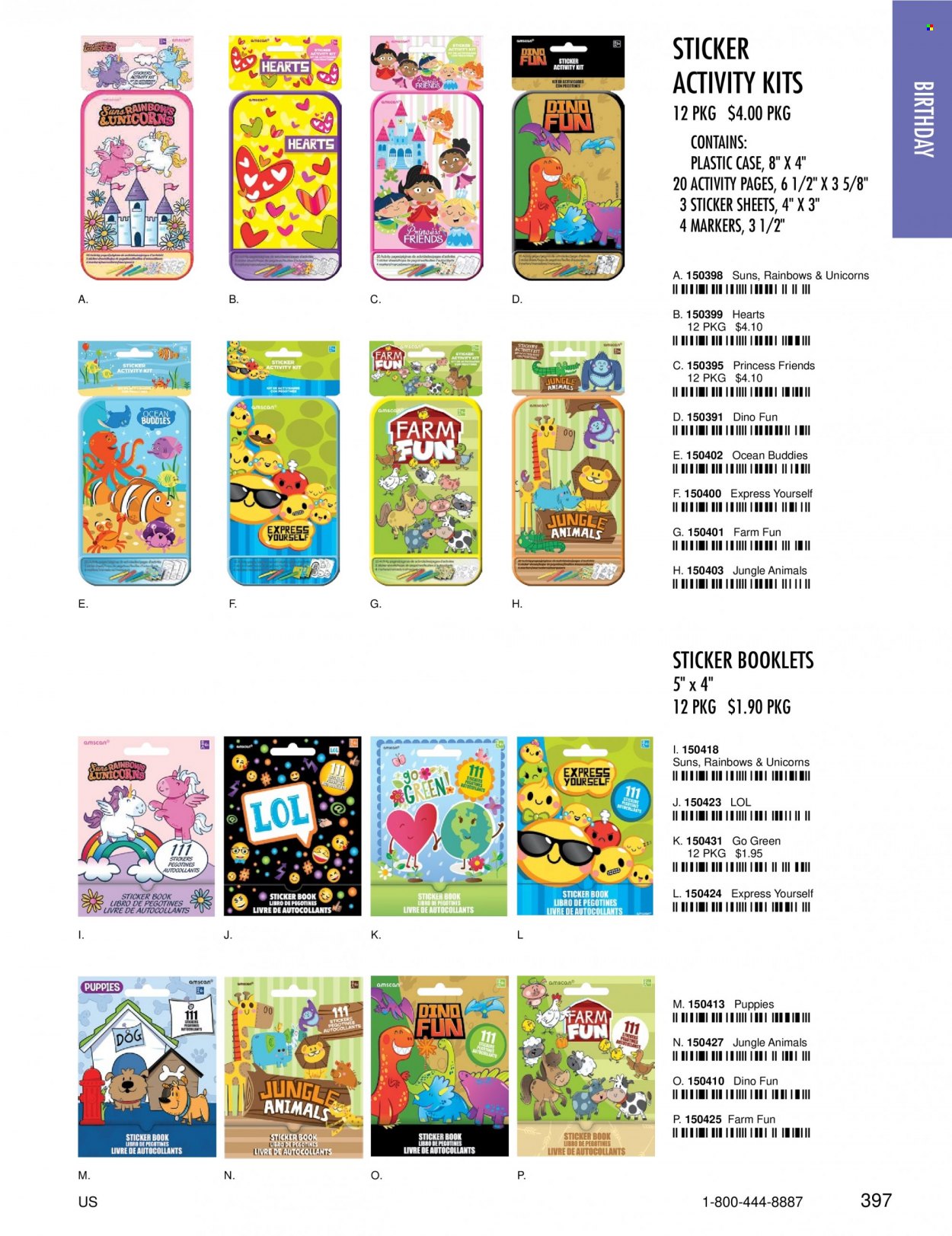 thumbnail - Amscan Flyer - Sales products - sticker, princess. Page 399.