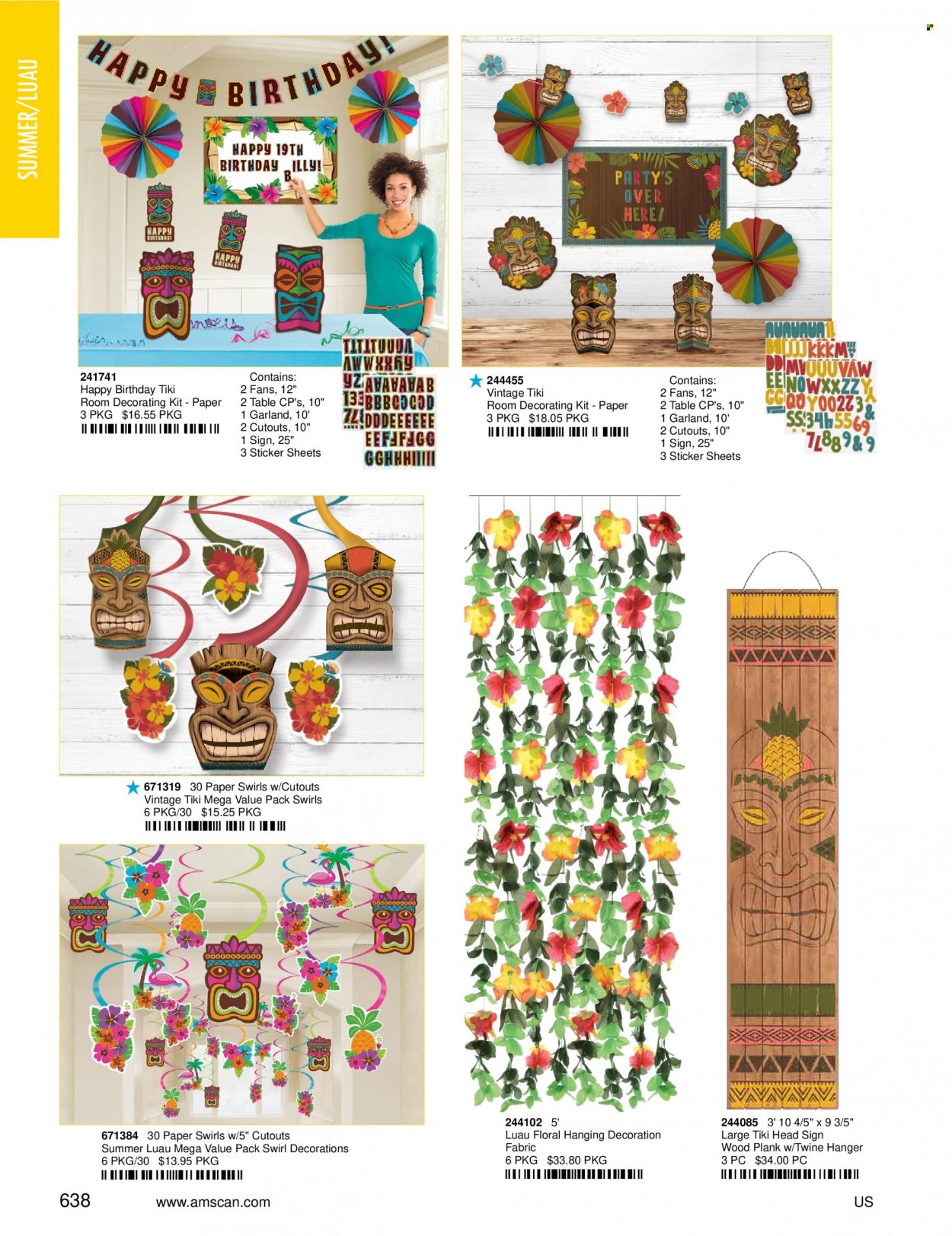 thumbnail - Amscan Flyer - Sales products - sticker, paper, garland. Page 640.