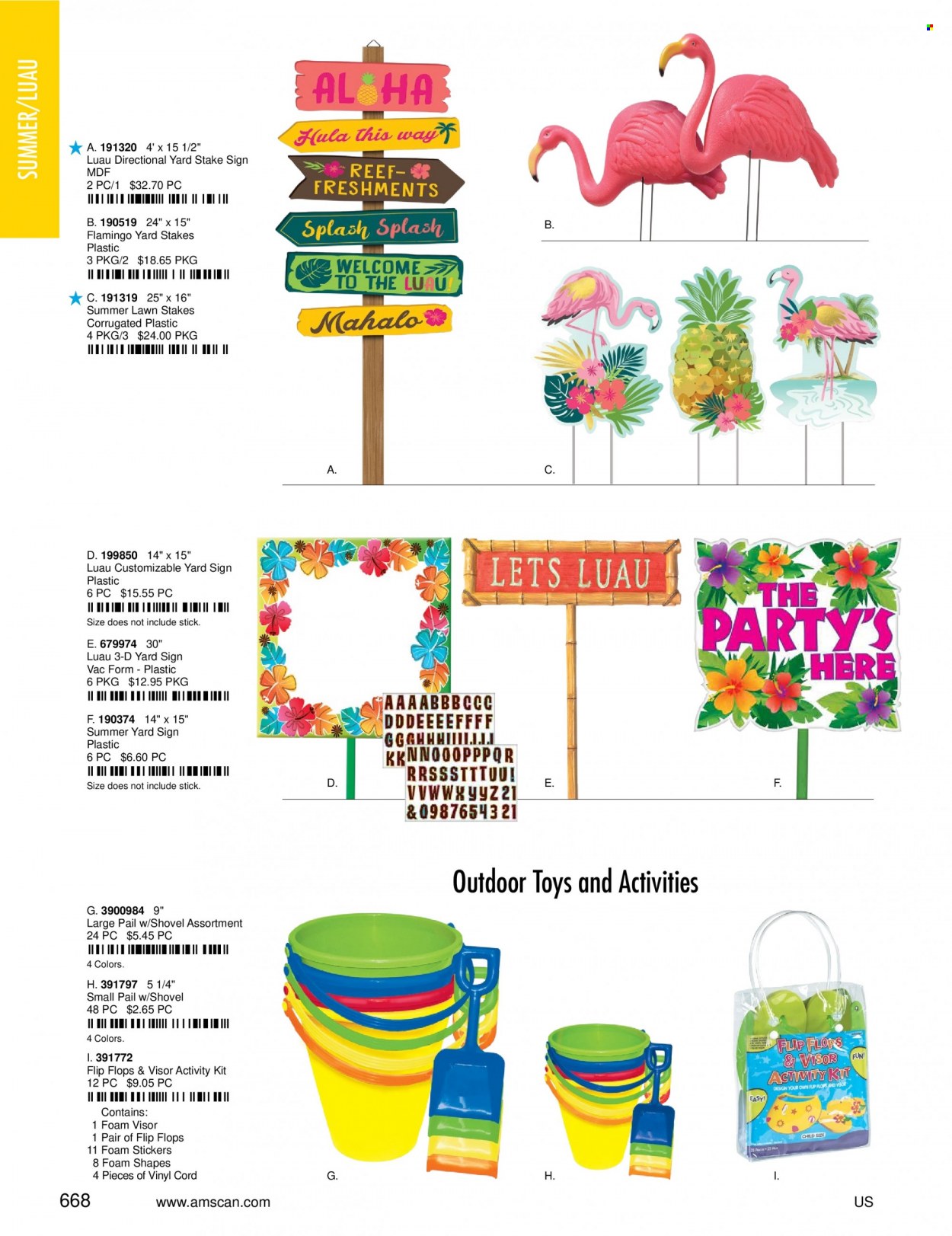 thumbnail - Amscan Flyer - Sales products - sticker, outdoor toy. Page 670.