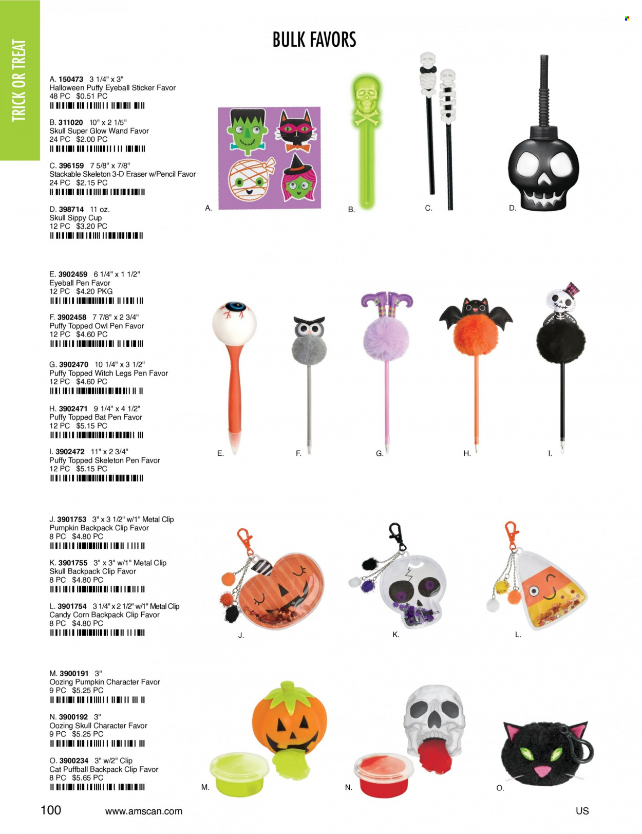 thumbnail - Amscan Flyer - Sales products - sticker, pen, pencil, Halloween, owl. Page 102.