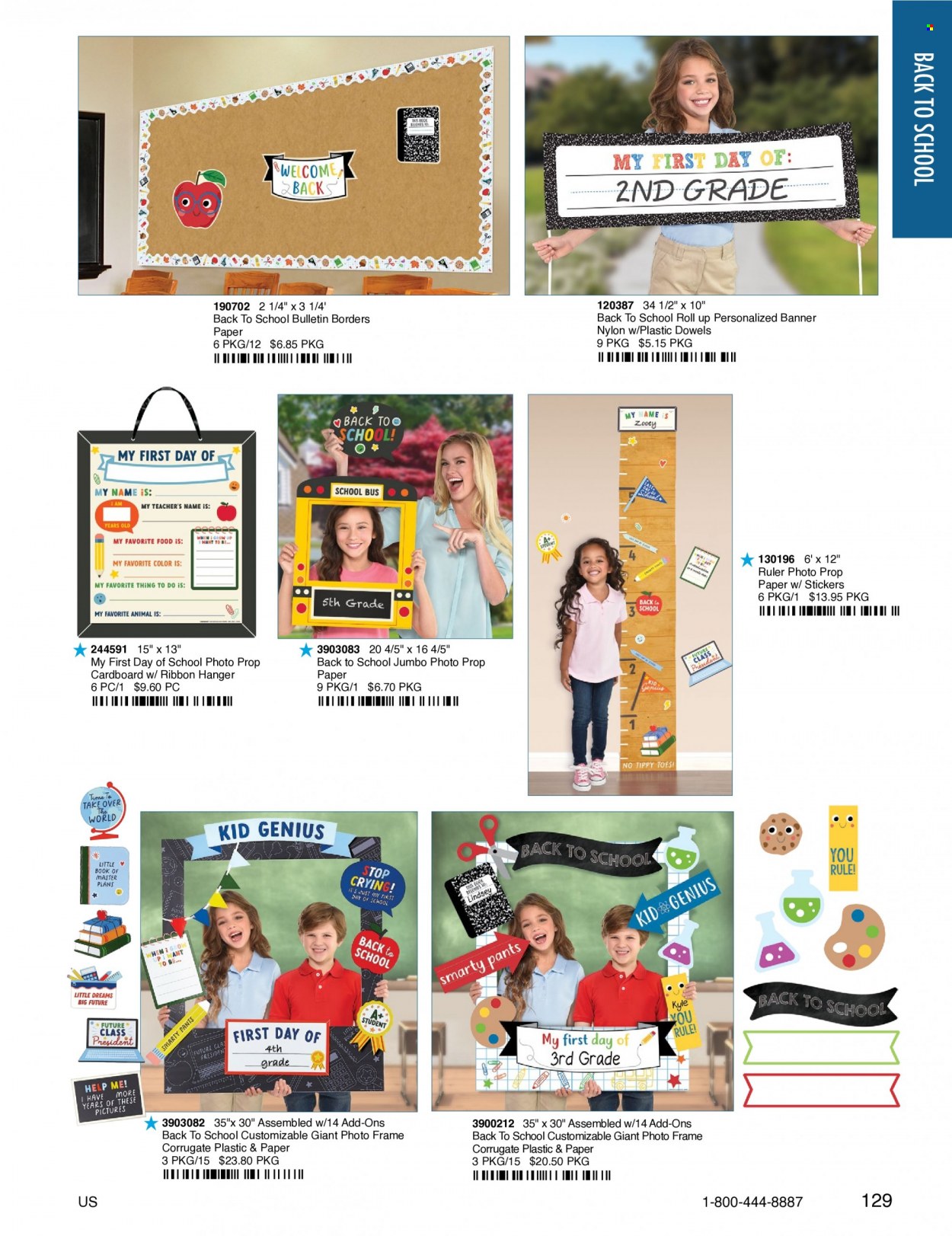 thumbnail - Amscan Flyer - Sales products - sticker, photo frame, paper, ruler. Page 131.