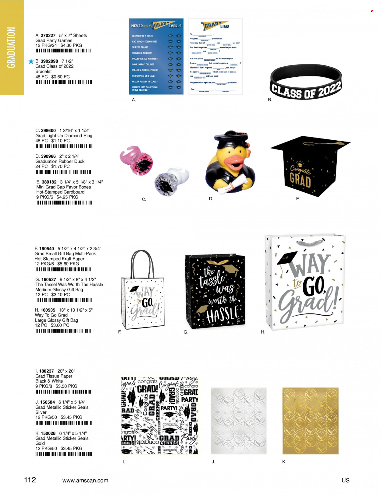 thumbnail - Amscan Flyer - Sales products - toilet paper, tissues, sticker, gift bag, eraser, paper. Page 114.
