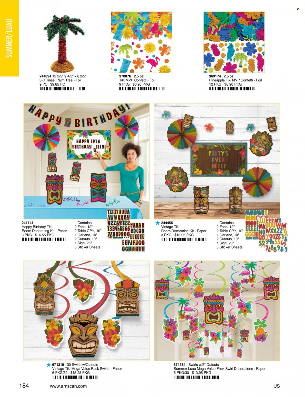 thumbnail - Amscan Flyer - Sales products - sticker, paper, garland. Page 186.