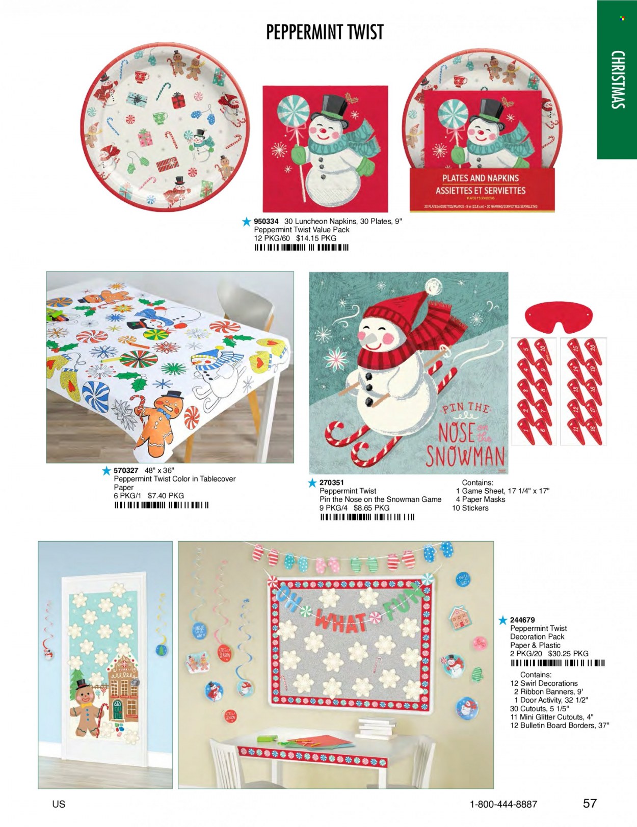 thumbnail - Amscan Flyer - Sales products - napkins, plate, glitter, sticker, pin, paper. Page 59.