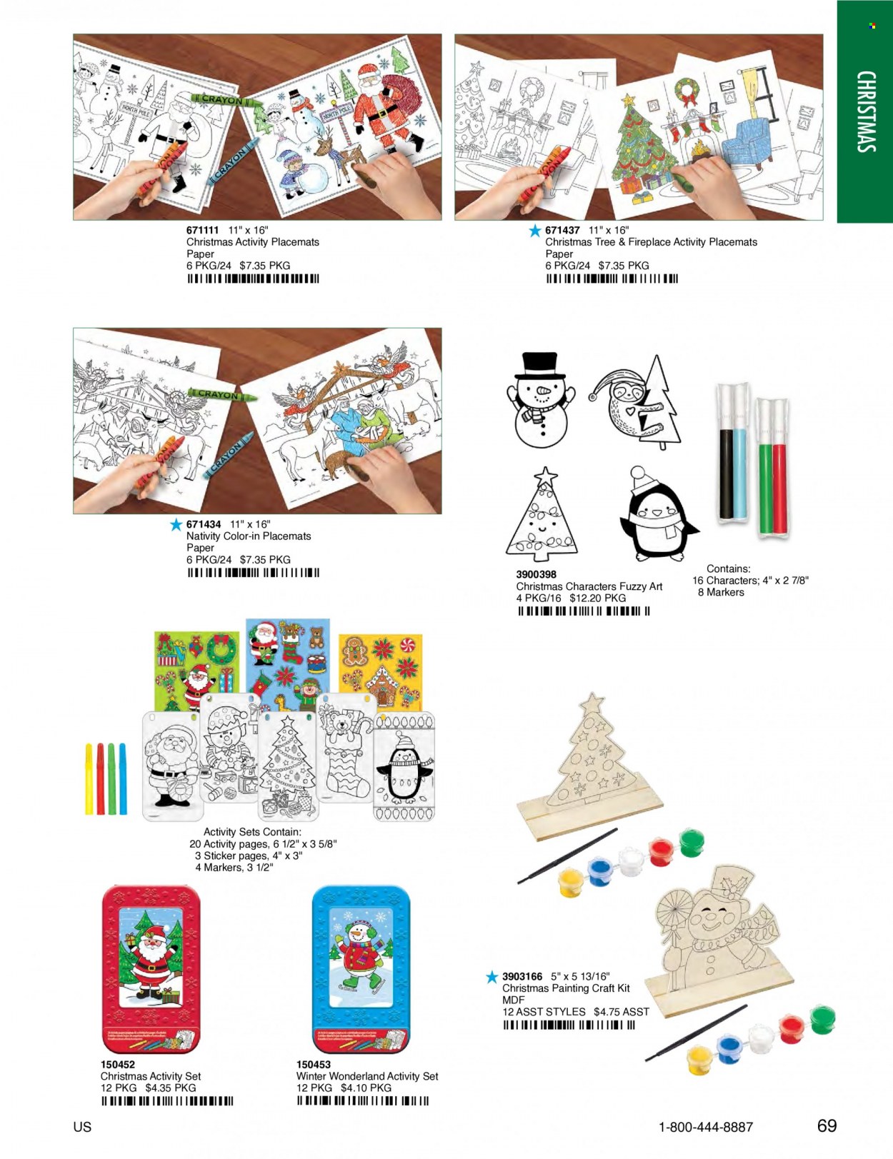 thumbnail - Amscan Flyer - Sales products - sticker, paper, craft supplies, placemat, christmas tree. Page 71.