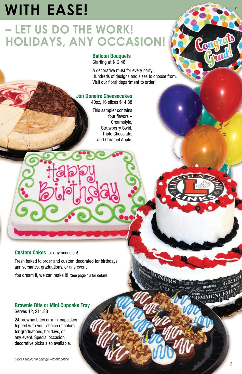 thumbnail - Super Saver Flyer - 01/01/2022 - 12/31/2022 - Sales products - cake, cupcake, brownies, chocolate, bouquet. Page 3.