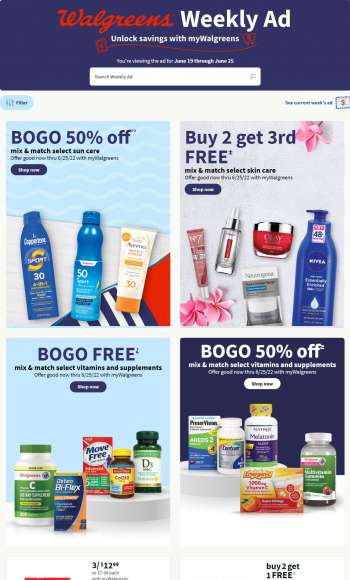 Walgreens Flyer - 06/19/2022 - 06/25/2022.