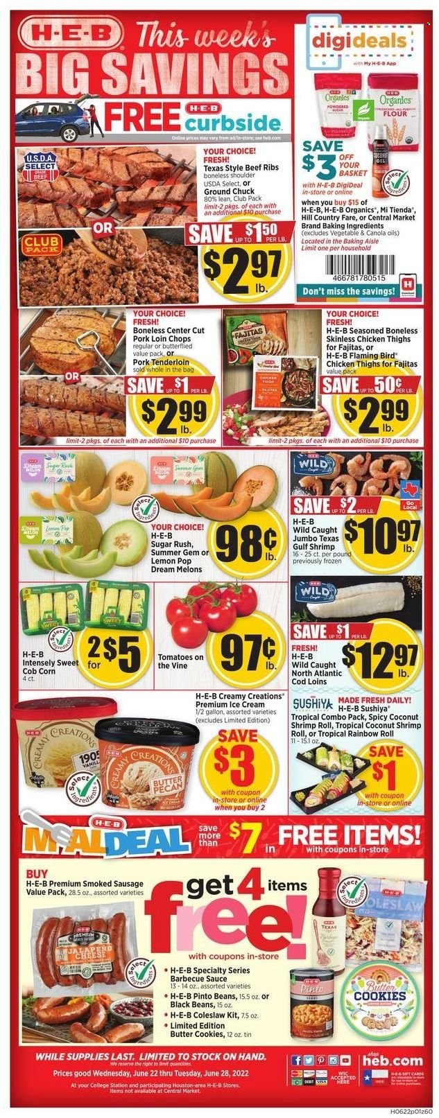 H-E-B ad - 06/22/2022 - 06/28/2022. Page 1