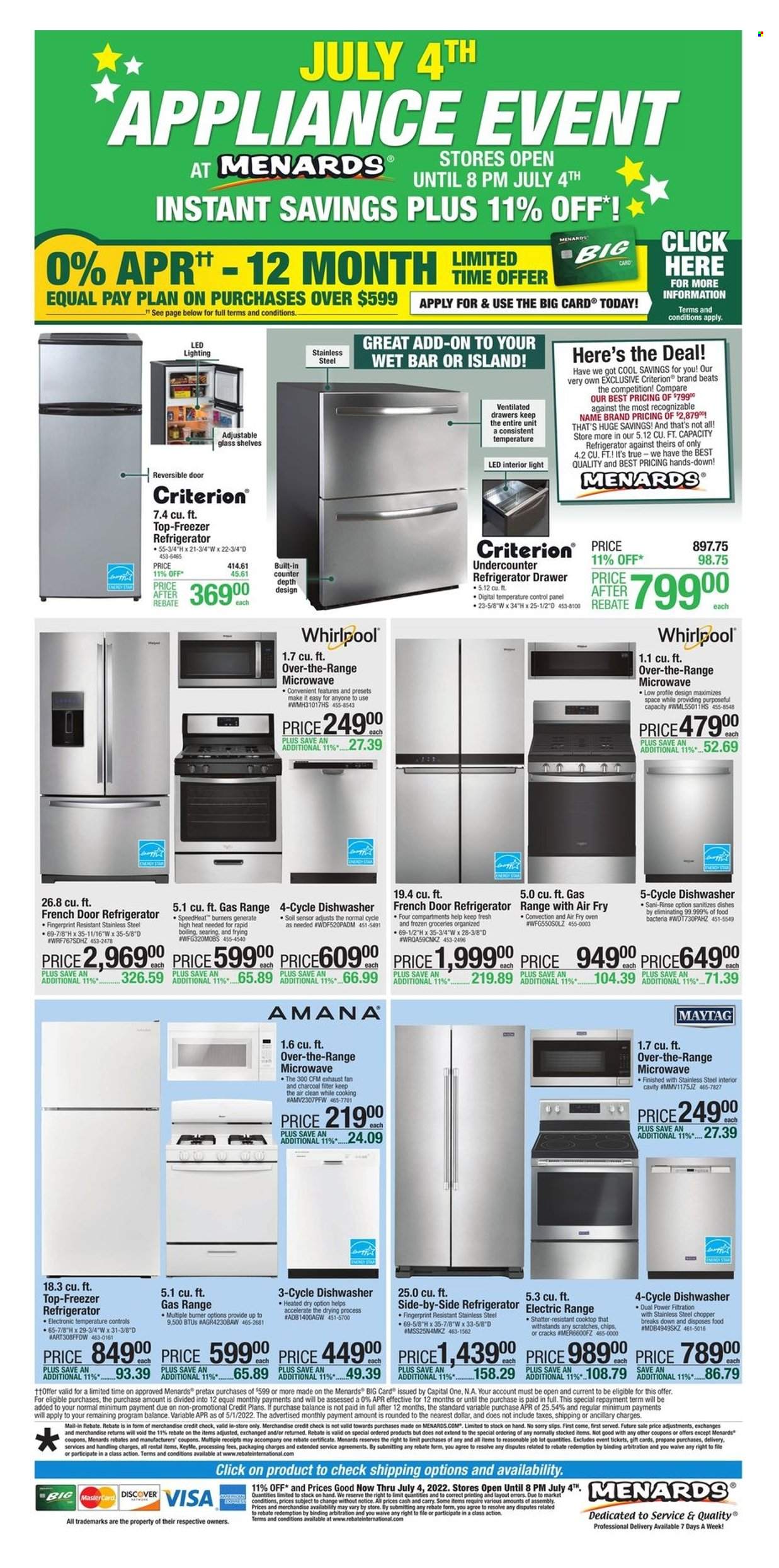 Menards ad - 06/22/2022 - 07/04/2022. Page 1