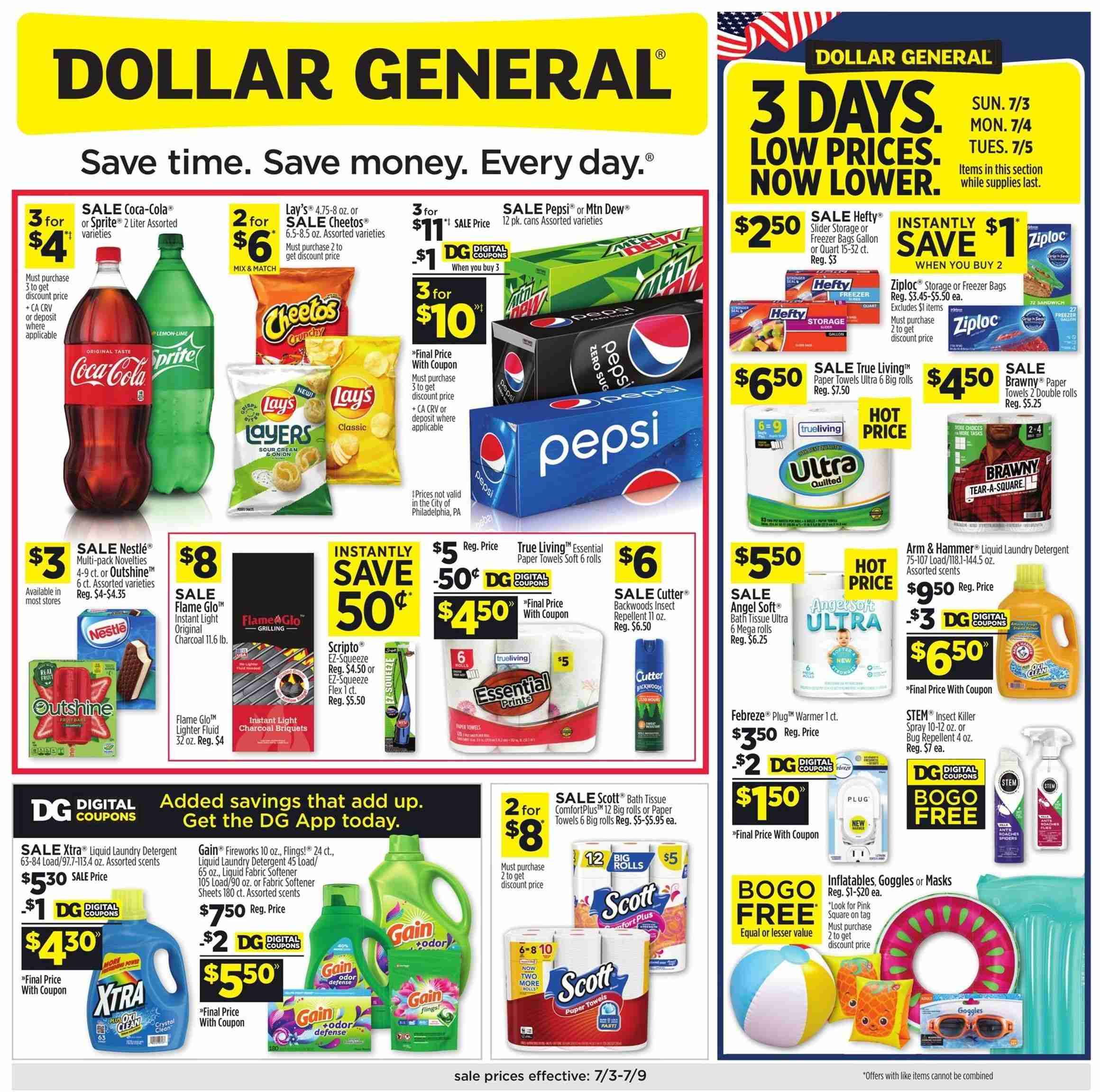 Dollar General ad - 07/03/2022 - 07/09/2022. Page 1