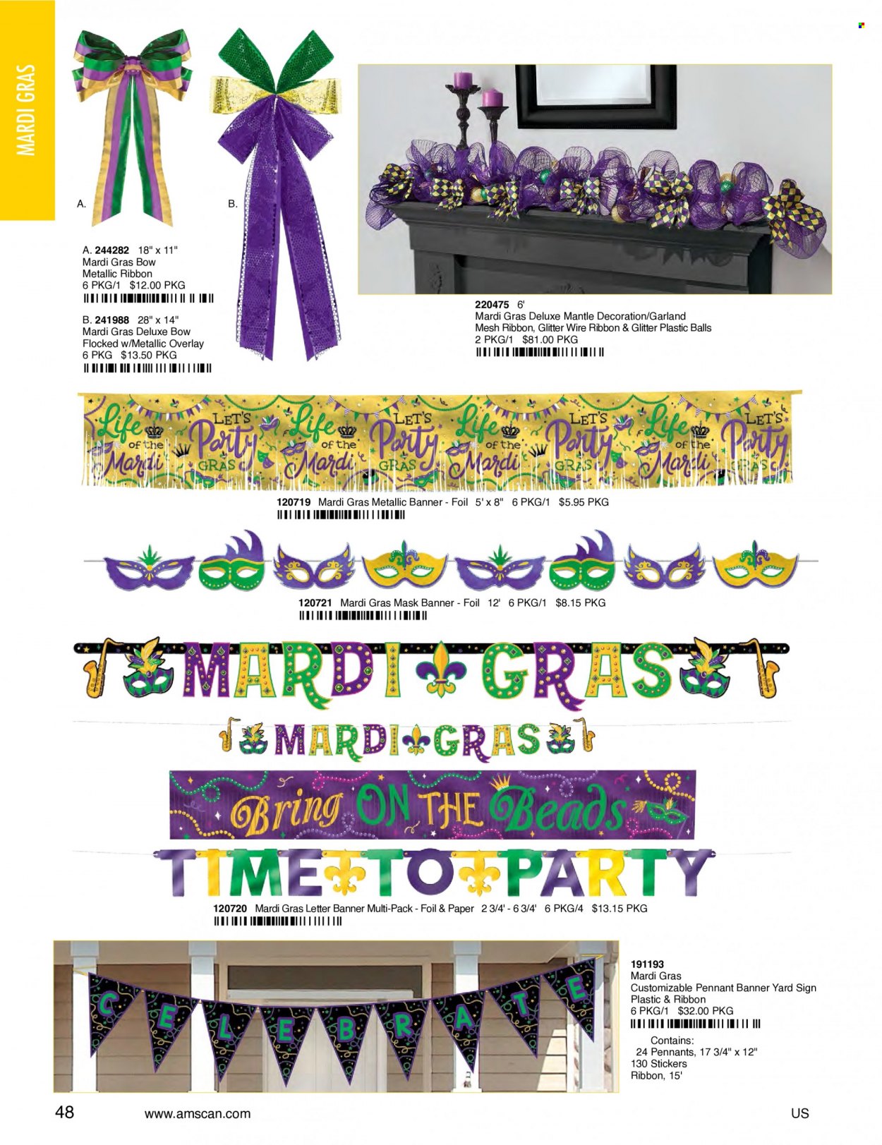thumbnail - Amscan Flyer - Sales products - glitter, sticker, paper, garland. Page 51.