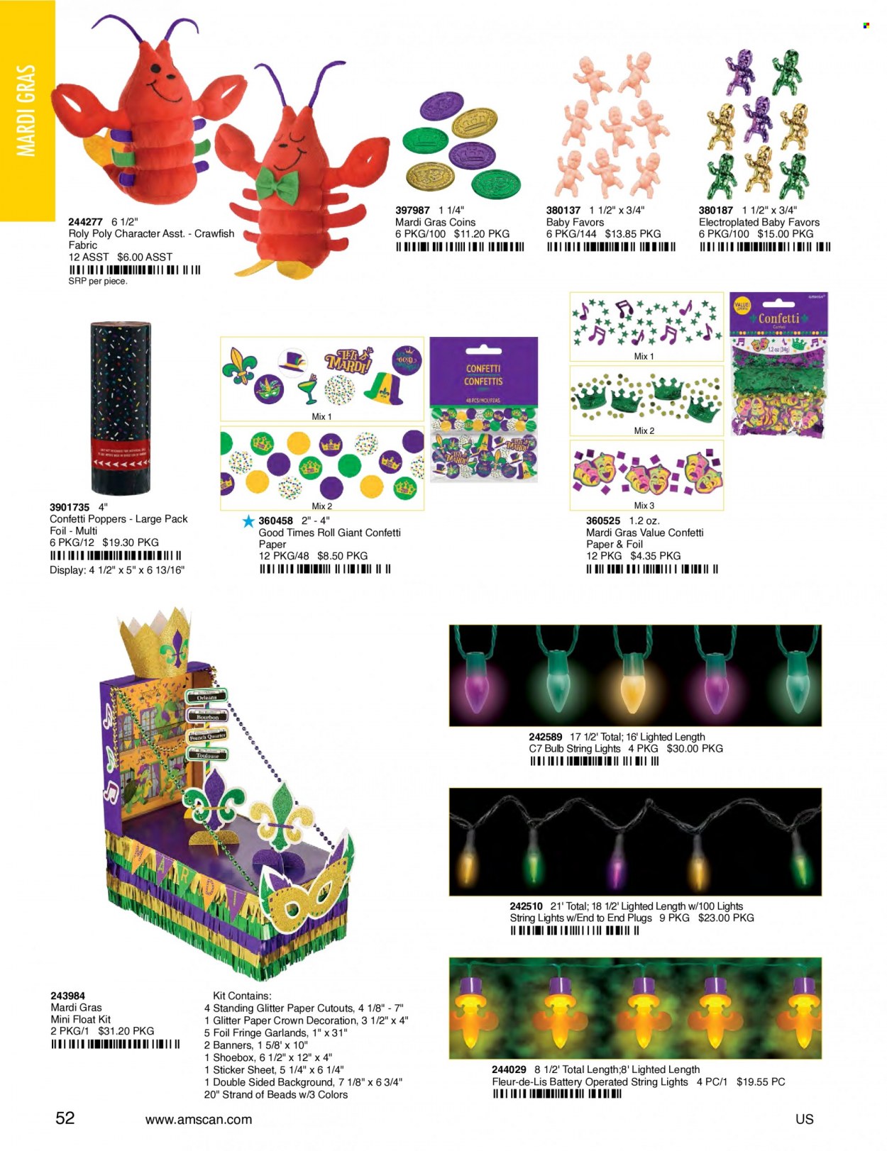 thumbnail - Amscan Flyer - Sales products - glitter, sticker, paper, bulb. Page 55.