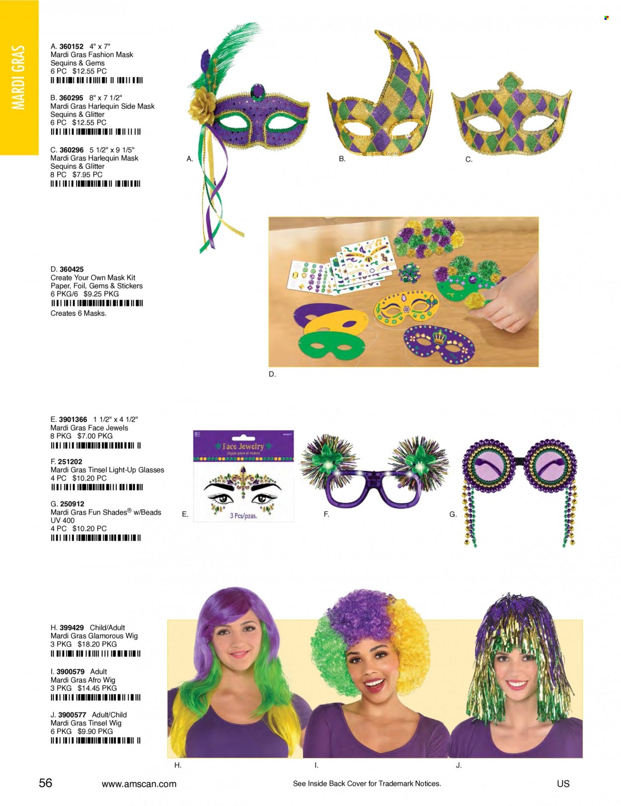 thumbnail - Amscan Flyer - Sales products - glitter, sticker, paper. Page 59.