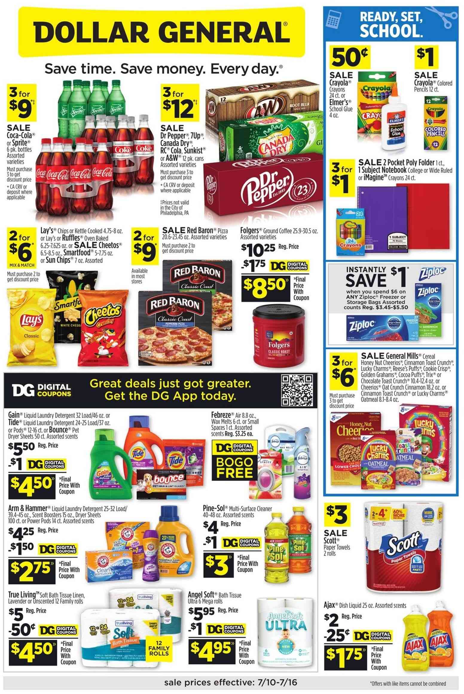 Dollar General ad - 07/10/2022 - 07/16/2022. Page 1