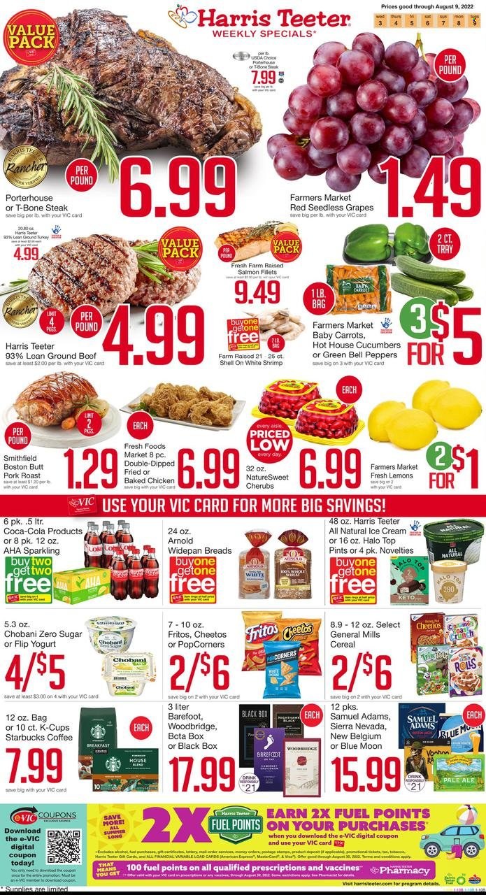 Harris Teeter ad - 08/03/2022 - 08/09/2022. Page 1
