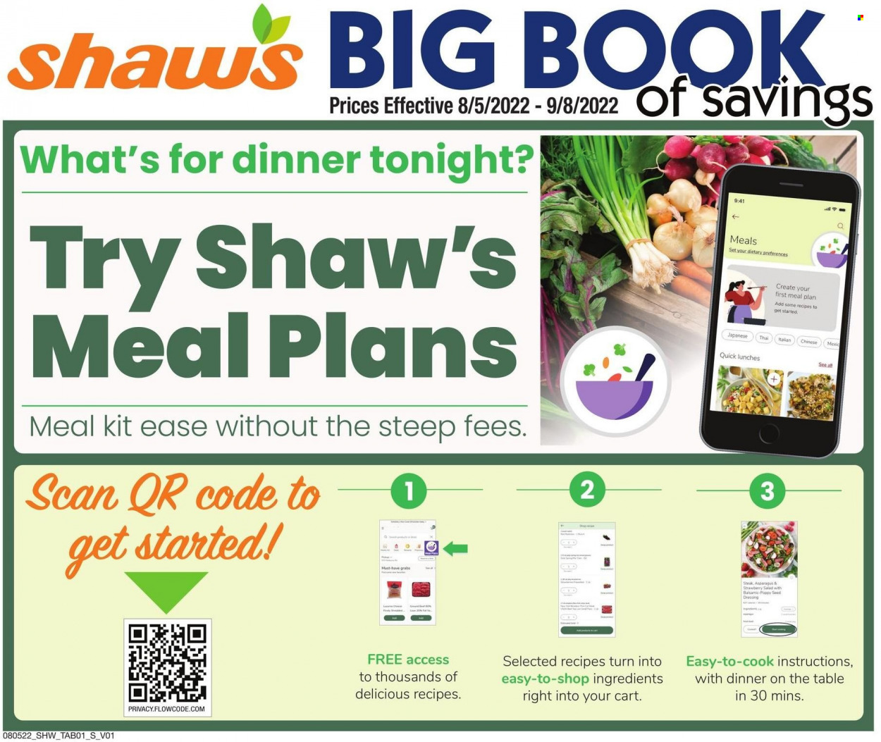 Shaw’s ad - 08/05/2022 - 09/08/2022. Page 1