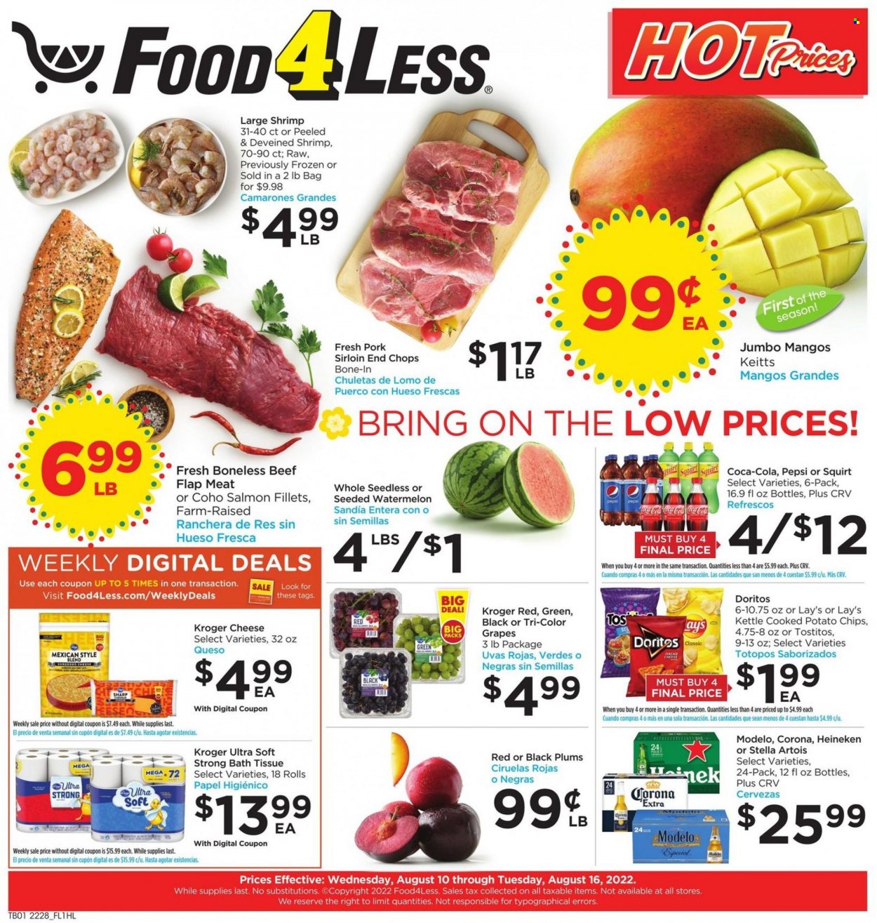 Food 4 Less ad - 08/10/2022 - 08/16/2022. Page 1
