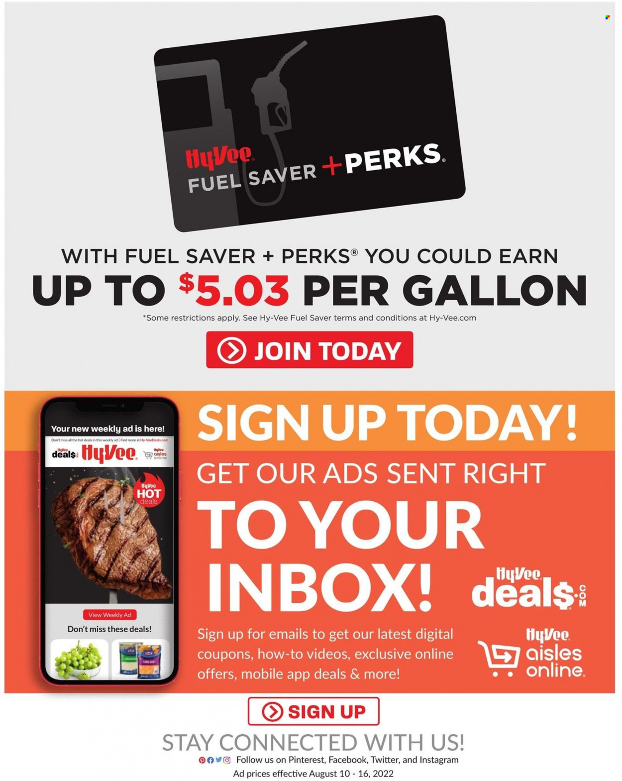 Hy-Vee ad - 08/10/2022 - 08/16/2022. Page 16