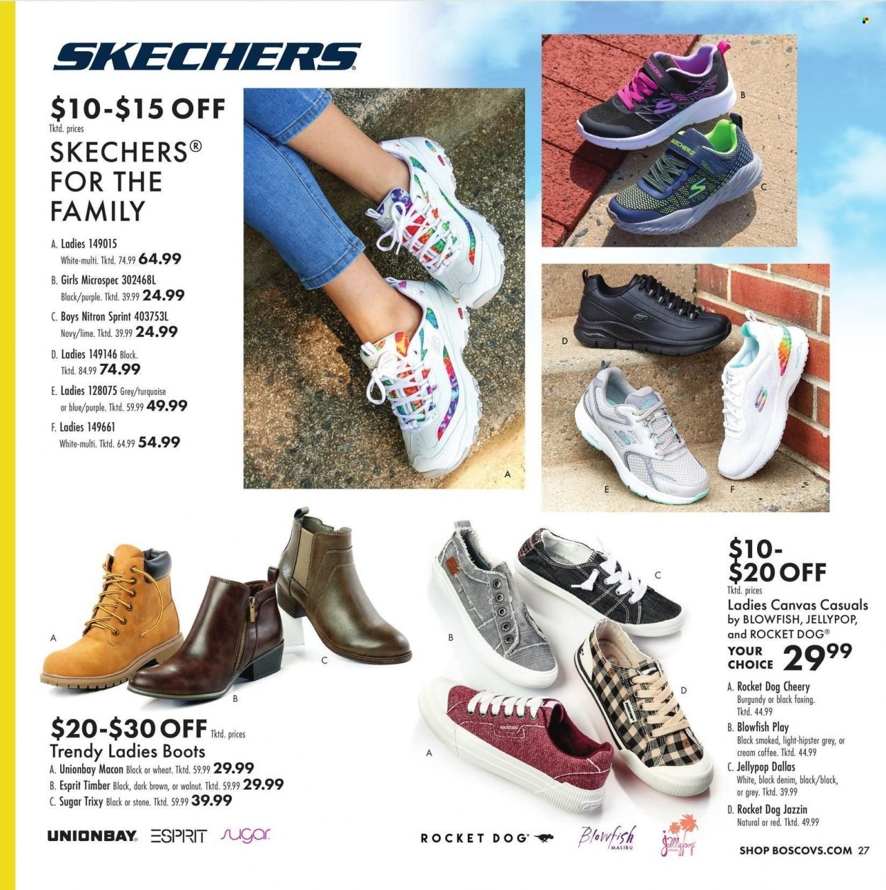 thumbnail - Boscov's Flyer - 08/11/2022 - 08/24/2022 - Sales products - boots, ESPRIT, Skechers, canvas. Page 27.