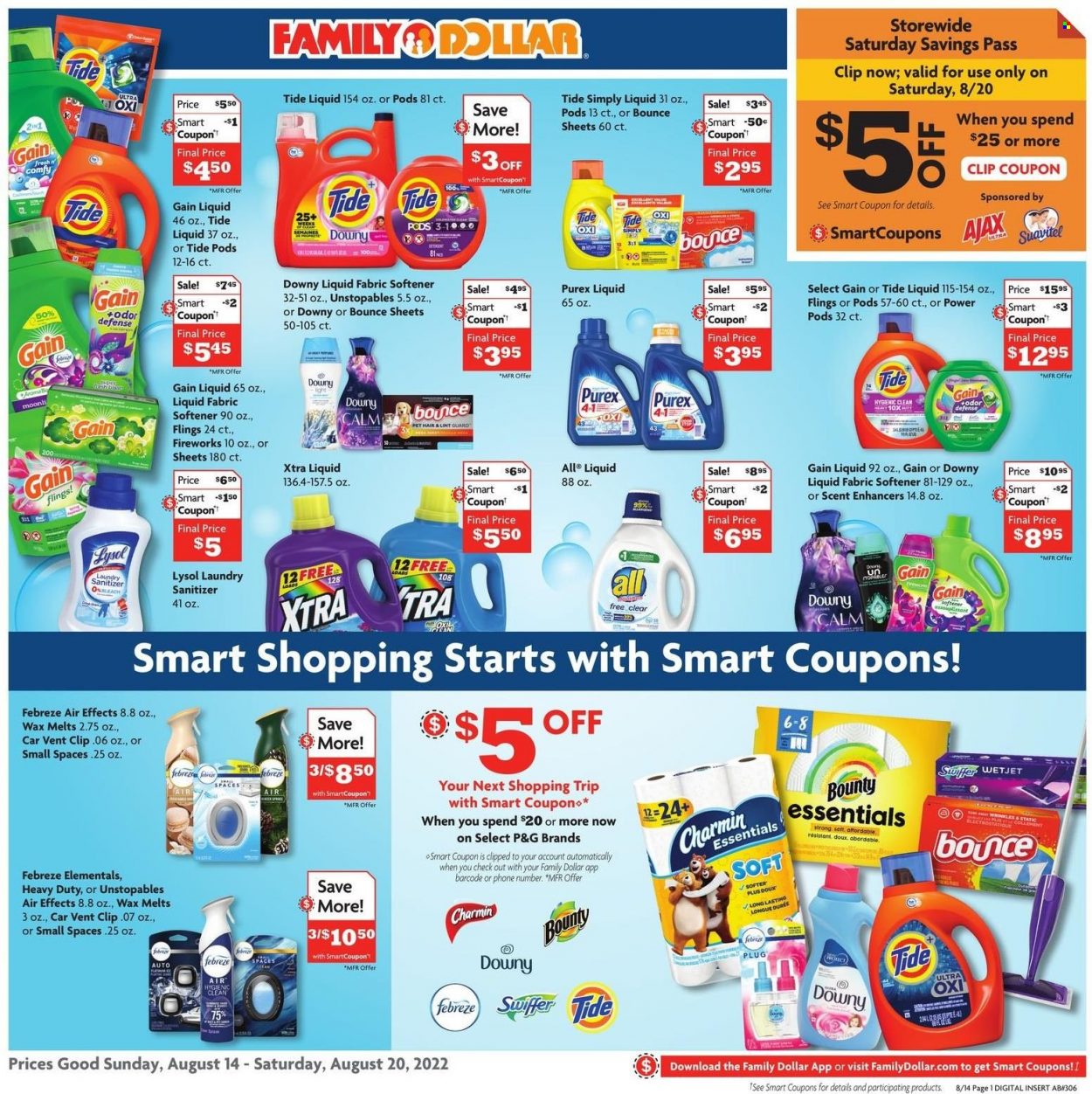 Family Dollar ad - 08/14/2022 - 08/20/2022. Page 1